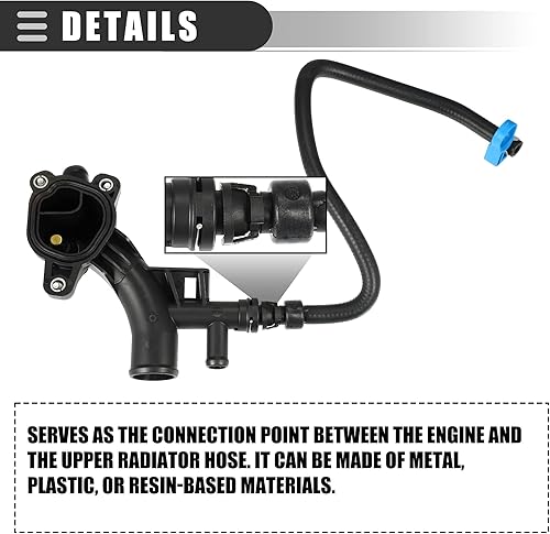 Miniatura 6 de Motoforti Salida de agua para carcasa del refrigerante del motor, manguera de refrigerante del motor, para Chevrolet Cruze 2011-2016, caucho ABS,