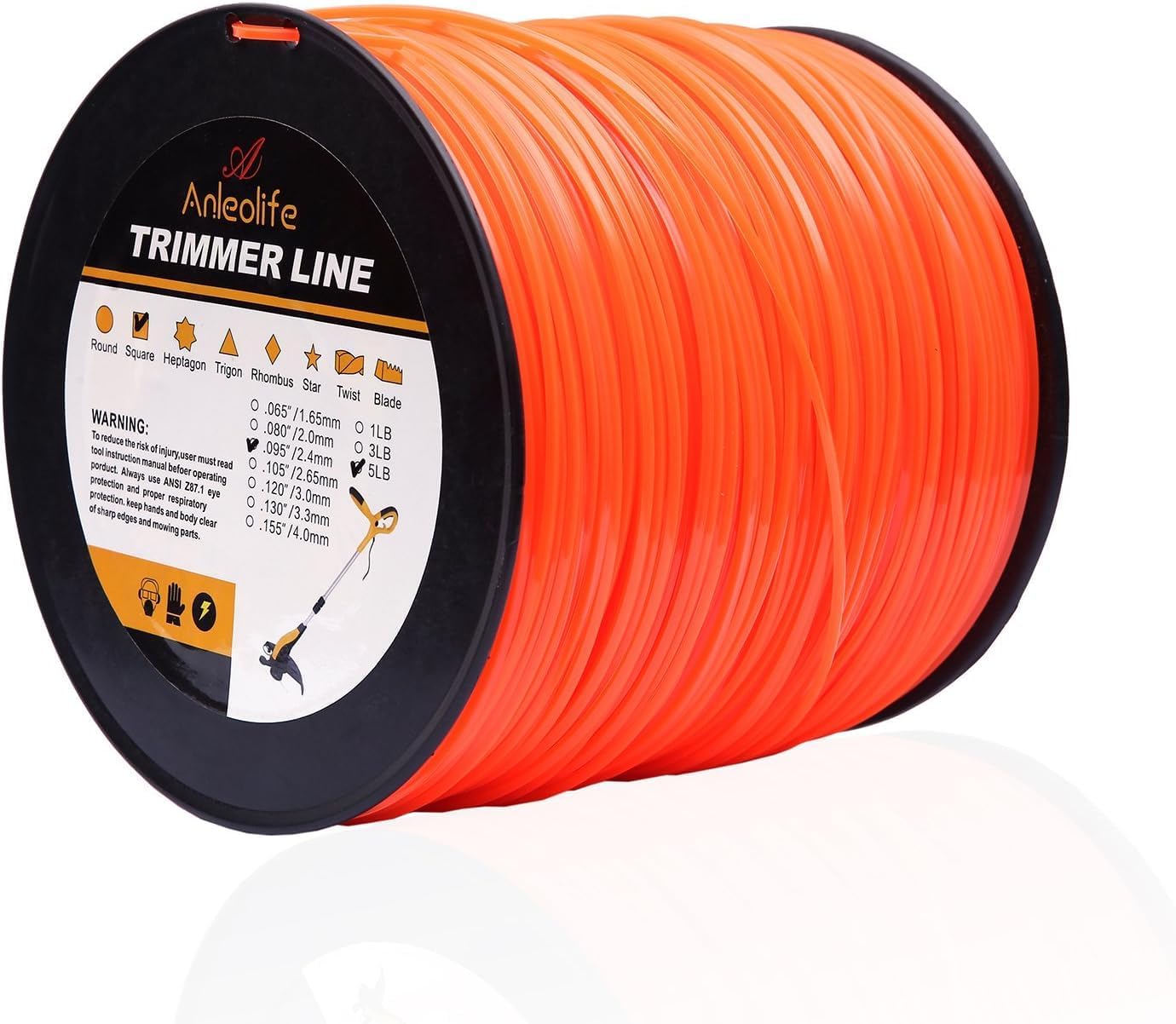A ANLEOLIFE Universal String Trimmer Head for Echo Speed Feed 400 with Square .095" x1280ft String Trimmer Line