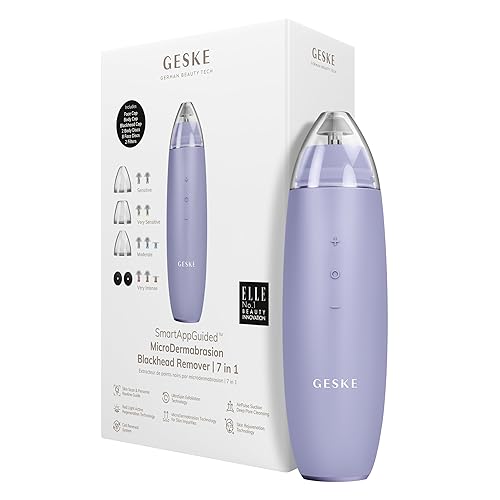 Vista 12 de GESKE SmartAppGuided MicroDermabrasion Blackhead Remover 7 en 1 Removedor de puntos negros Limpiador eléctrico de poros Innovadora taza
