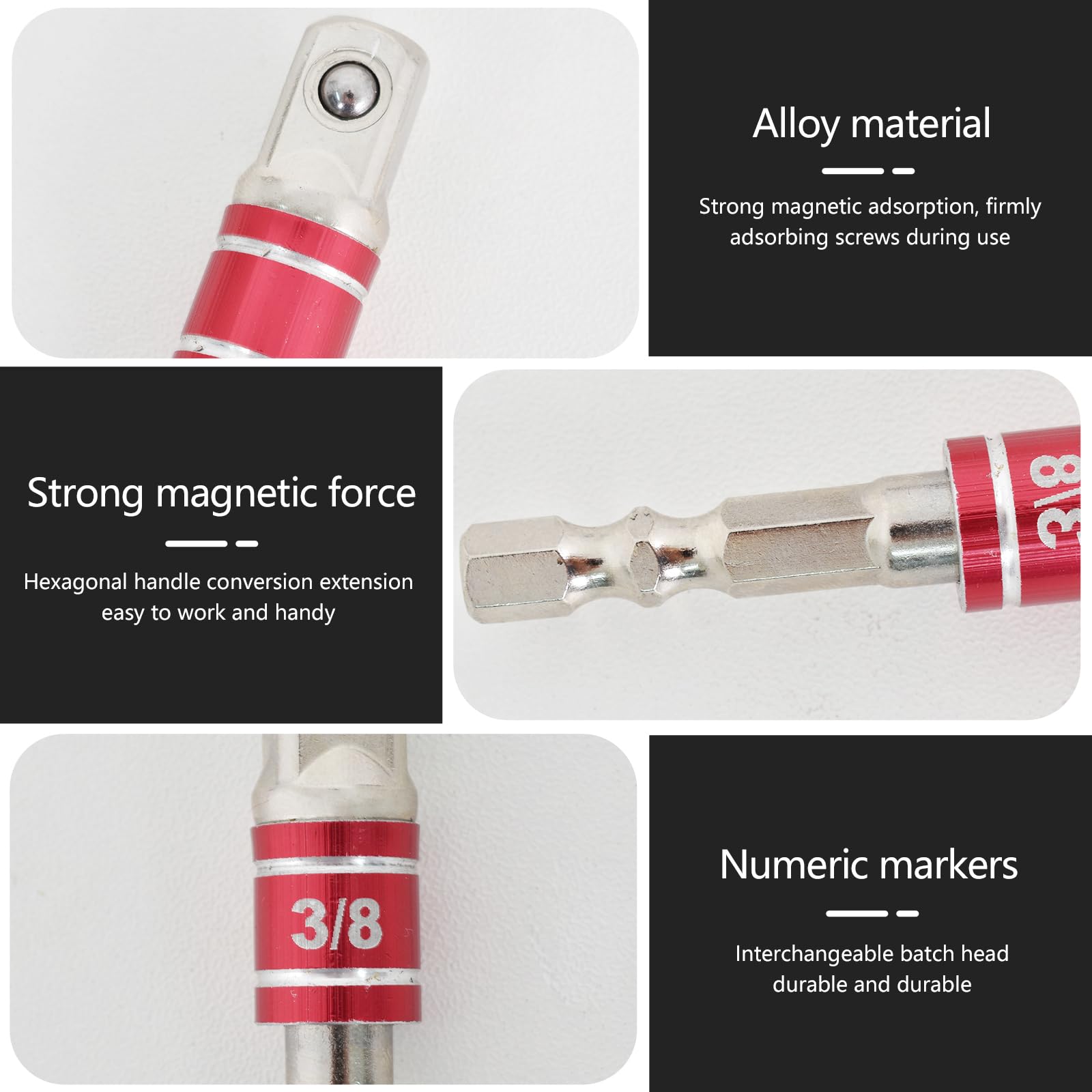 105 Gradi Adattatore Trapano Angolo Retto, 3 PCS Dattatore Esagonale 1/4" 3/8" 1/2", Cacciavite Angolare Adattatore, 1/4 pollici, per Avvitatore a Batteria, Trapano a Bussola (Argento)