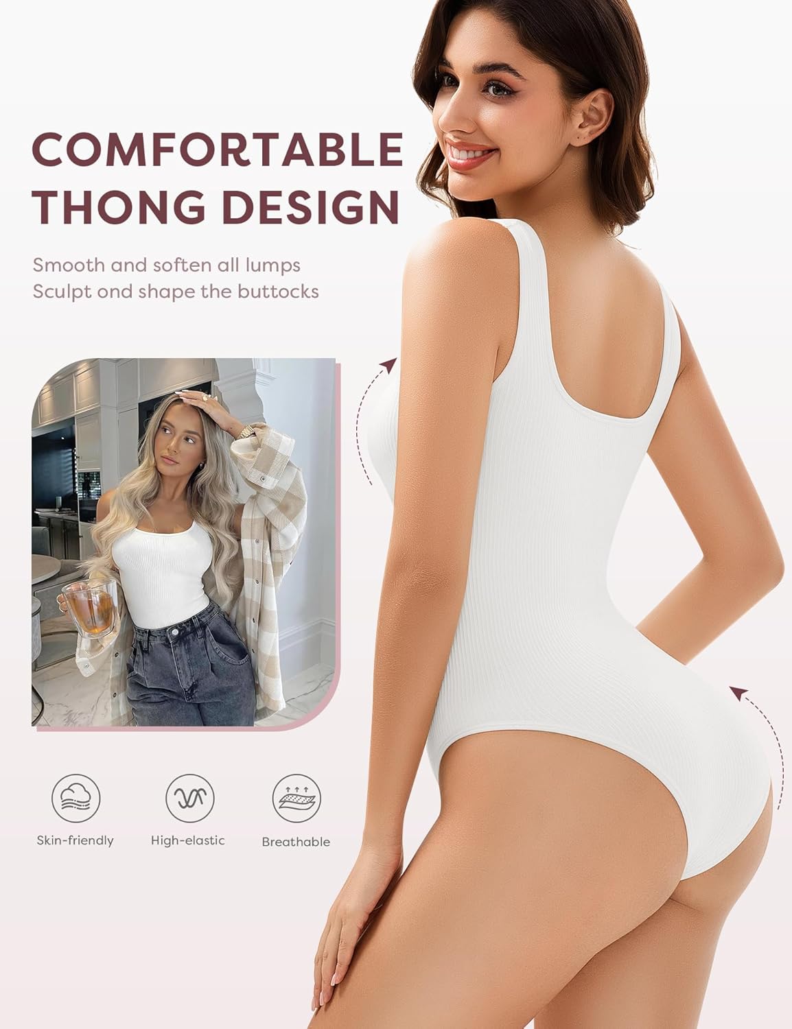 JulyGirl Shapewear Bodysuits for Women,Tummy Control Bodysuit,Seamless Shapewear for Women - Image 3