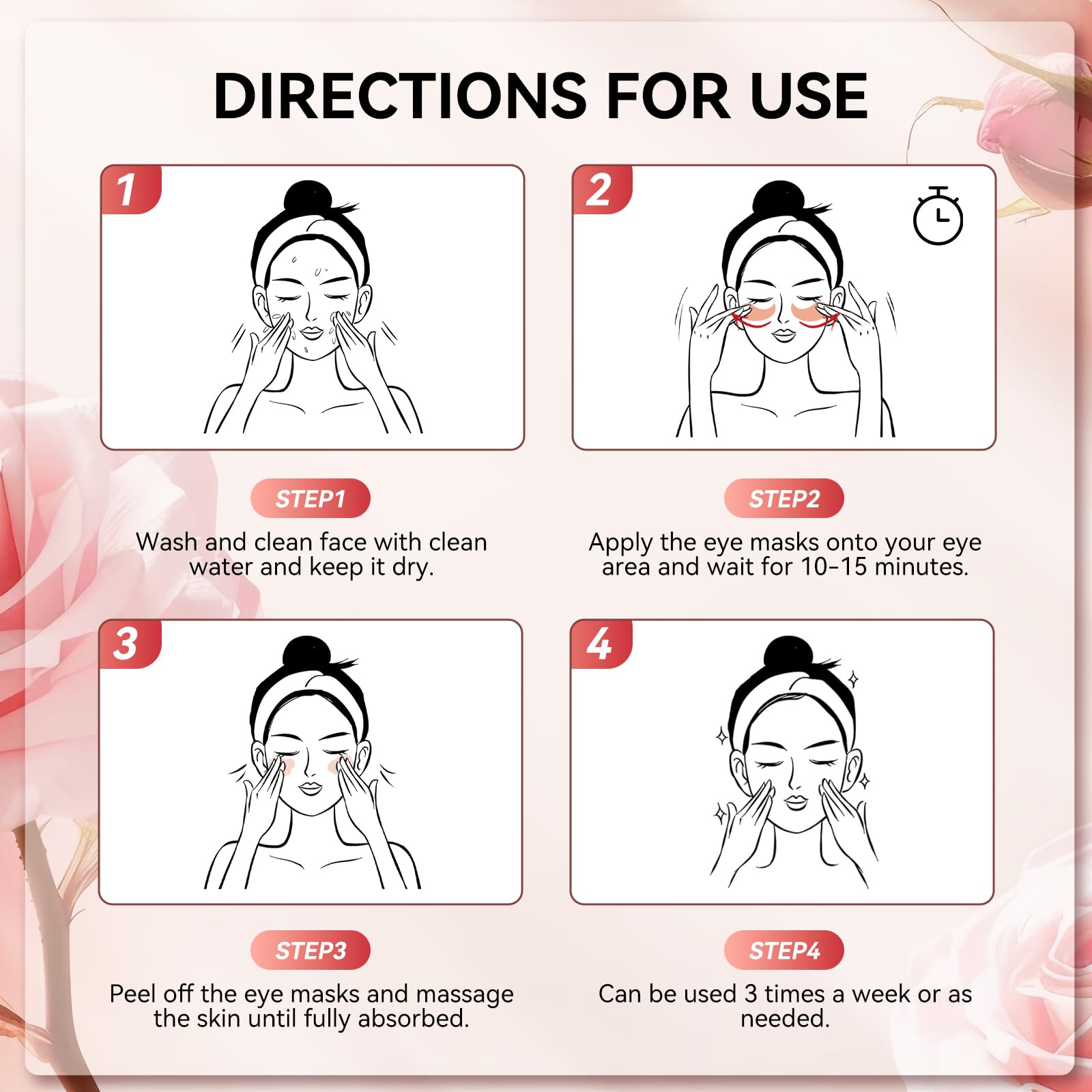 BREYLEE Aloe Vera Eye Masks– 60 Pcs - Puffy Eyes and Dark Circles Treatments – Look Younger and Reduce Wrinkles and Fine Lines Undereye, Improve and Firm eye Skin - Pure Natural Material Extraction: pink