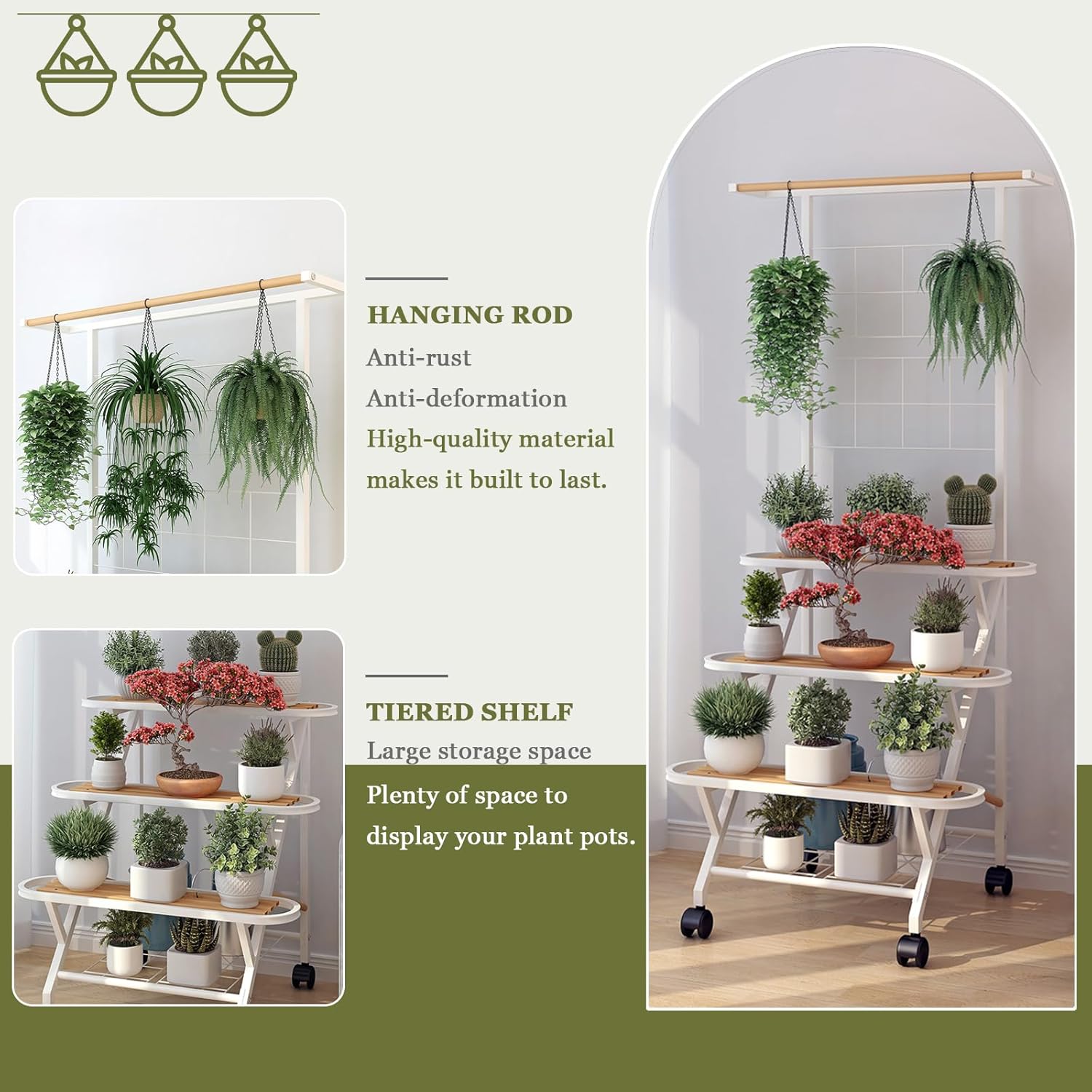 Sbosbo - Soporte Para Plantas De Pared, Paquete De 2 Estantes Flotantes