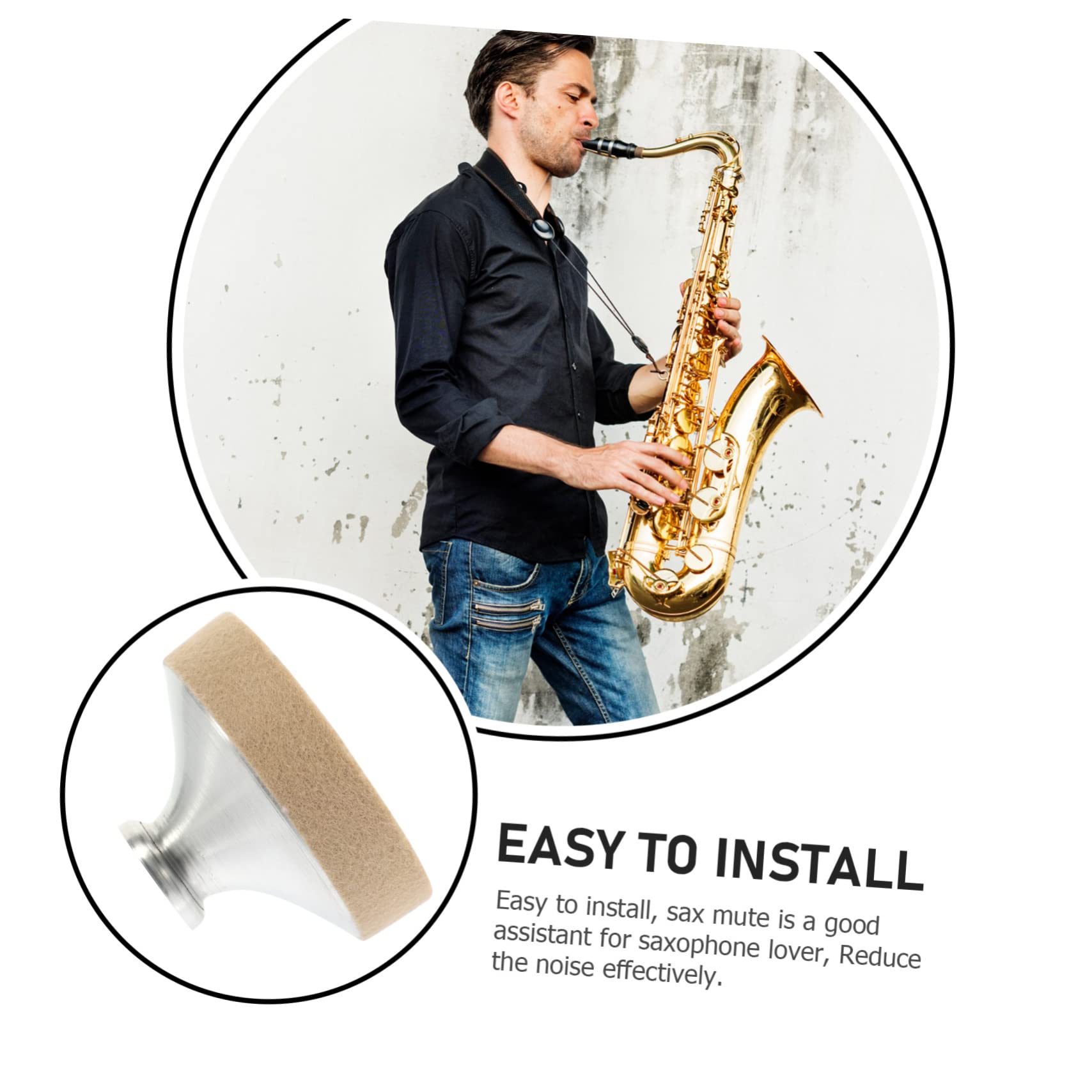 SUPVOX 4piezas Sordina De Saxofón De Aluminio Ligero Para Práctica Accesorio De Reducción De Ruido Compatible Saxofón Tenor y Diseño Compacto y Portátil Protección Fieltro Para