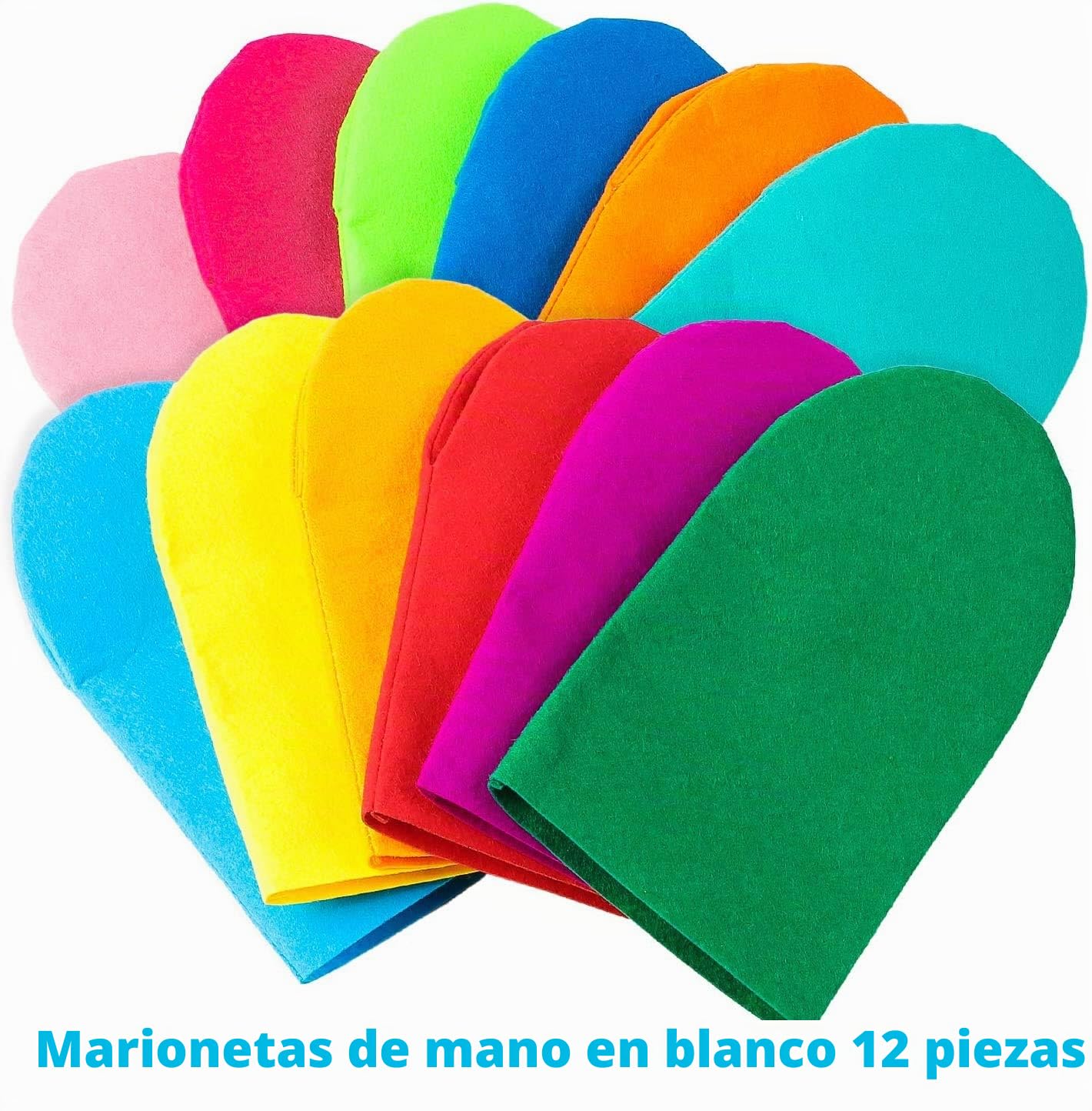 WATINC 12 marionetas de peluche, para manualidades, juego de manualidades para niños, de fieltro, calcetines, pompones, manualidades, juego de rol, accesorios de fiesta para niñas y niños