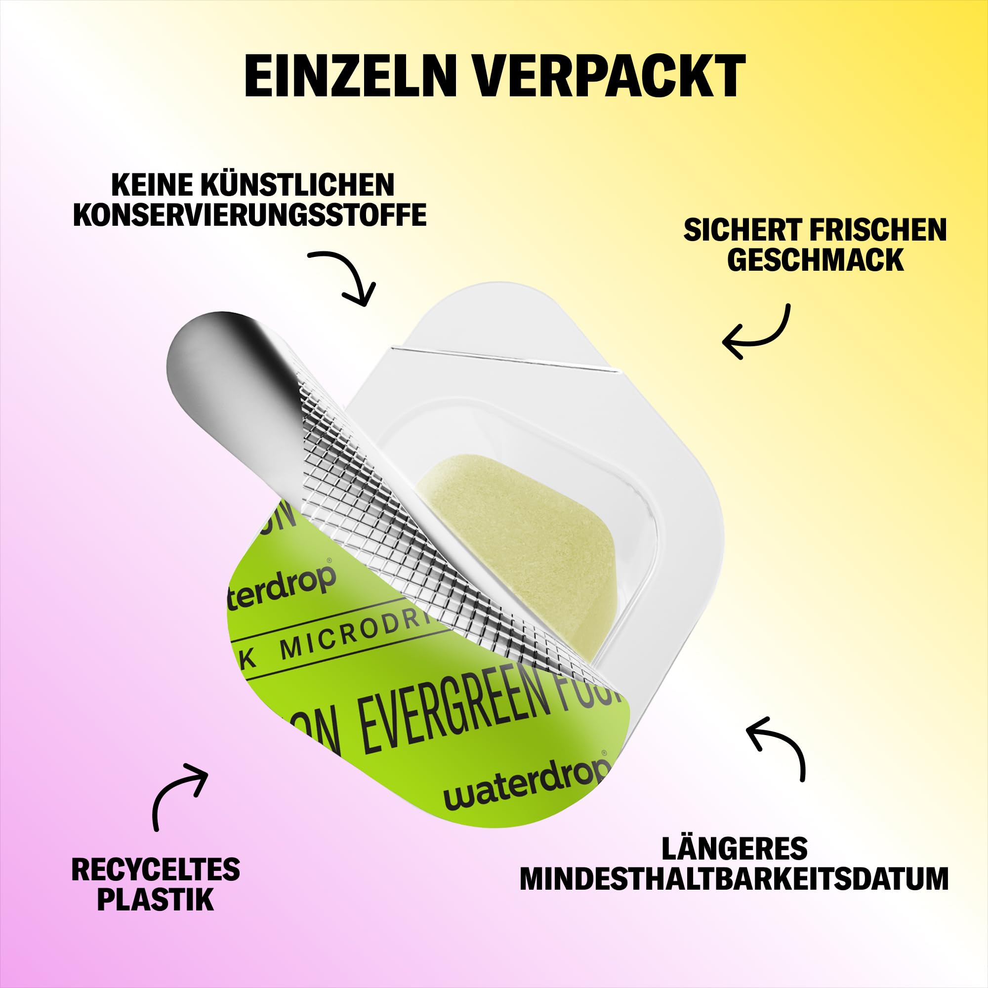 waterdrop® Wildberry, Paradise & Evergreen Fusion – 36 Waterdrop Würfel – Zuckerfreier Durstlöscher & Alternative zu Getränkesirup und Geschmackspulver – Geschmack für Wasser ohne Zucker - vegan
