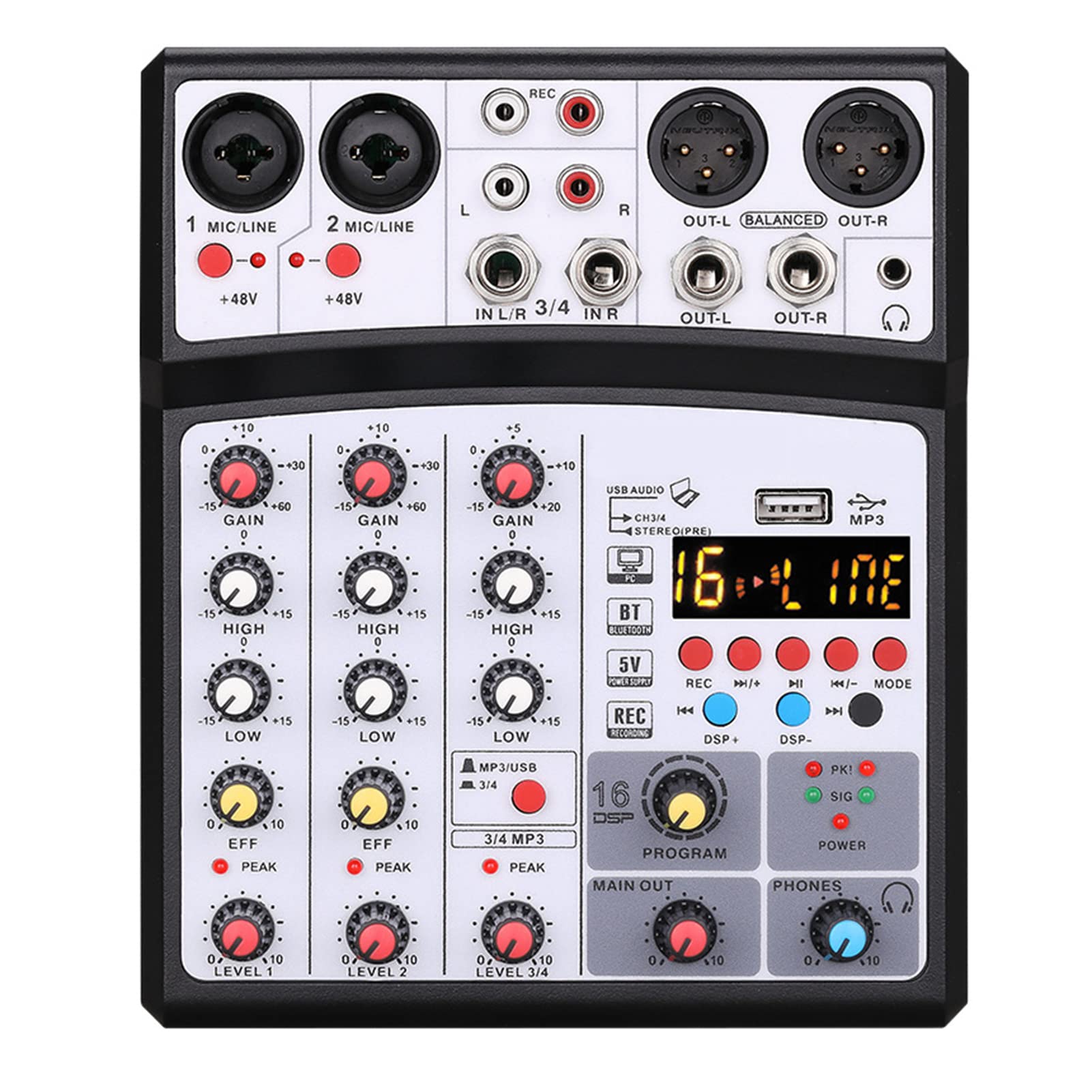 DJミキサーポータブル オーディオミキサー Bluetooth パーティスタジオ DJミキサーポータブル オーディオミキサー Bluetooth パーティスタジオ