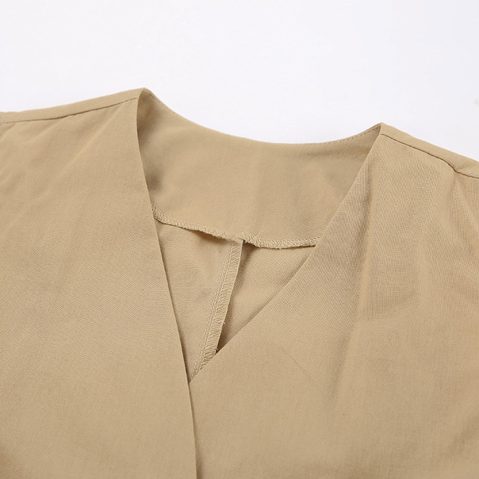 2 Pezzi Vestito Da Donna In Lino Estivo Gilet Completo Gamba Larga Pantaloni Business Tempo Libero Vacanza Set Lavoro Confortevole Tuta Da Ginnastica Temperamento Alla Moda Completi Cerimonia