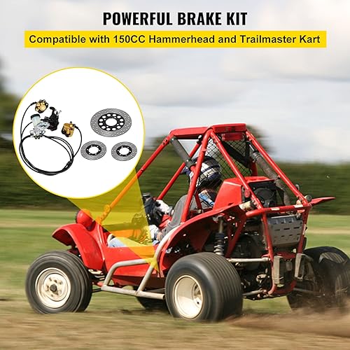Miniatura 2 de Vevor Kit de cilindro maestro de freno Go Kart, kit de freno hidráulico para Go Kart, kit de freno universal para Go Karts, incluye cilindro