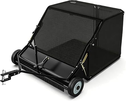 YITAMOTOR 42" Lawn Sweeper Tow Behind, Pull Behind Lawn Sweeper with Rotating Brush Drum and 20 cu. ft Large Capacity Collector for Leaves, Grass Clippings and Yard Debris