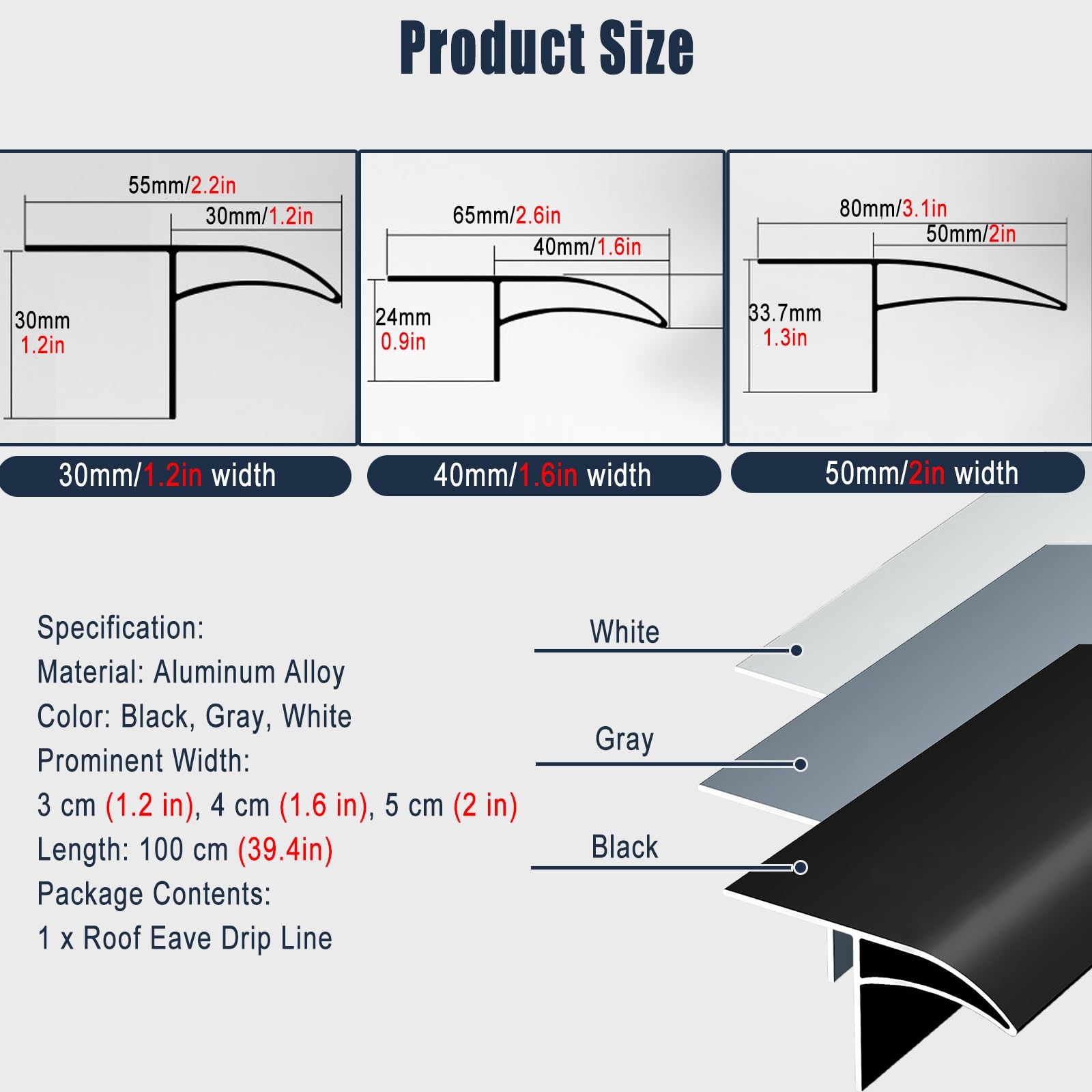 Aleación De Aluminio Vierteaguas Muro Exterior para Ventanas