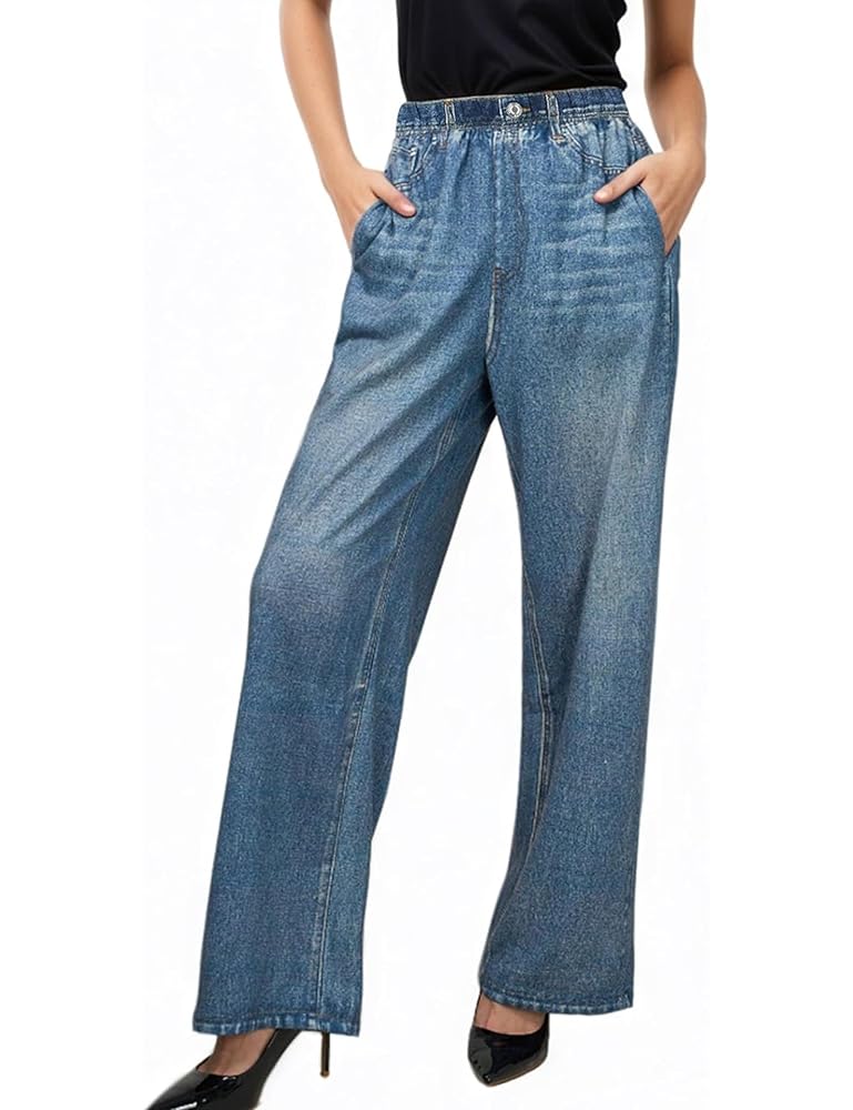 Amazon.com: Women French Terry Sweatpant Jeans Denim