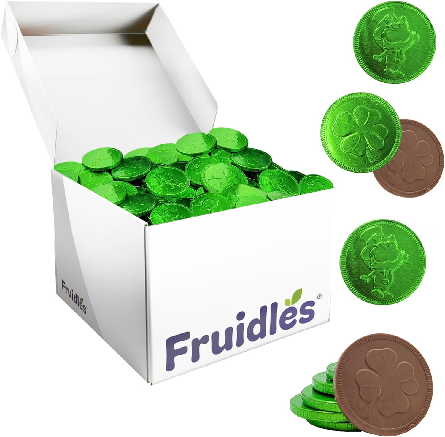 - Saint Patrick's Day Clover Shamrock Leprechaun Chocolate Green Coins, Premium Belgian Nut-Free Milk Chocolate, Kosher (Pack of 500)