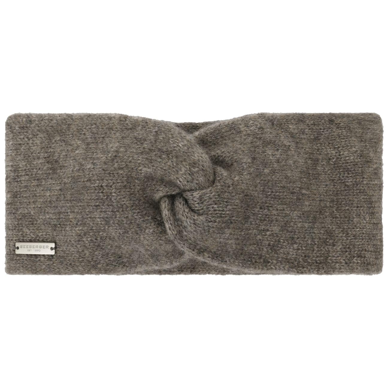 Bandeau Cachemire SEEBERGER Femme - Taille Unique, Marron, Motif Entrelacé, Pour L'automne-hiver