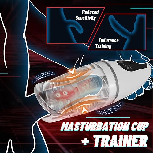 Miniatura 5 de Ulovime Masturbador masculino automático oral masculino, juguete sexual masculino, 3 motores, 5 mordedores y 8 vibradores de pene, vibrador de