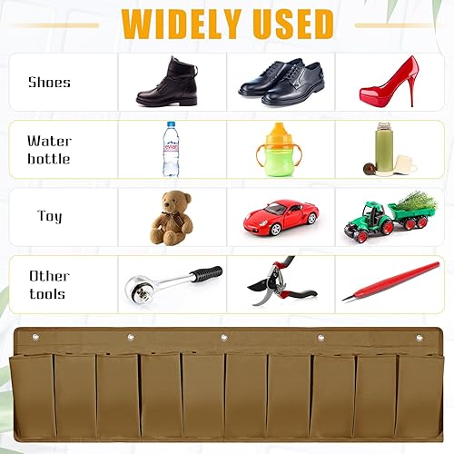 Miniatura 4 de Berlune 2 bolsillos para zapatos de caravana, organizador de almacenamiento de zapatos de 44.1 pulgadas, bolsillos colgantes para zapatos, bolsillos