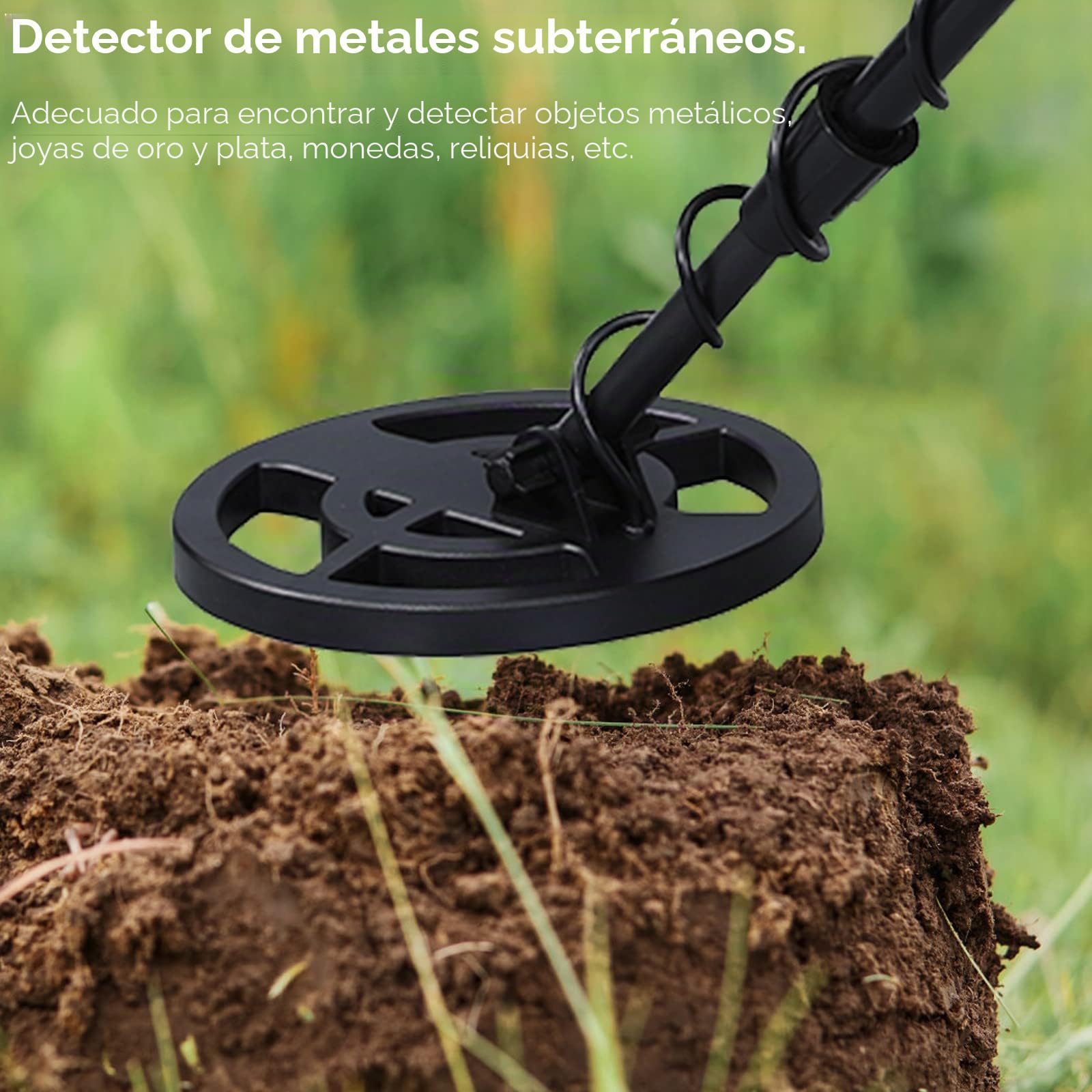 Detectores de metales de alta precisión Detector de metales impermeable, detector de oro, altura ajustable 78-108 cm con bobina de búsqueda de 25 cm para niños y adultos