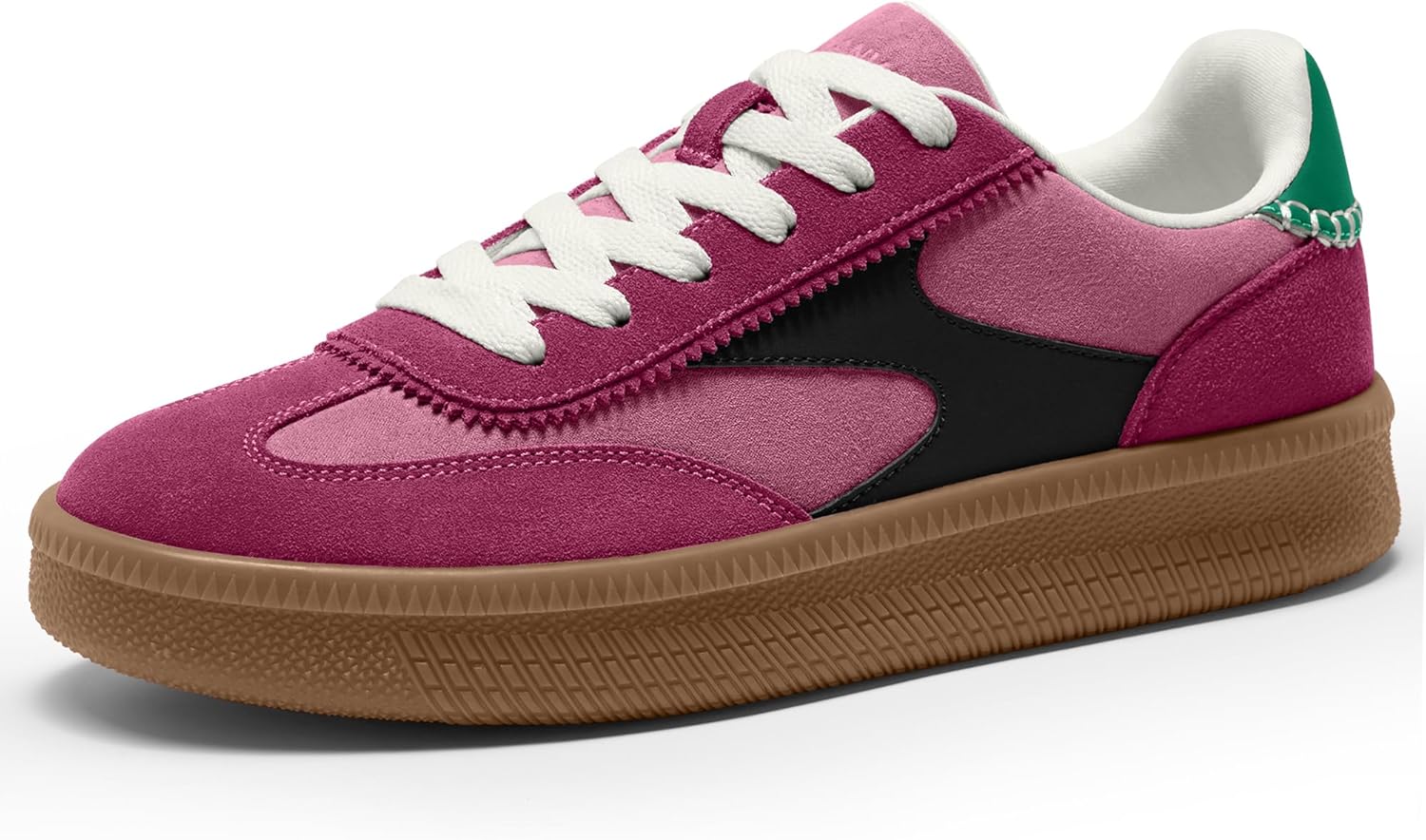 Vilanva Women's Fashion Sneakers Casual Tennis Shoes with Genuine Suede Classic Retro Gum Sole Walking Trendy Footwear