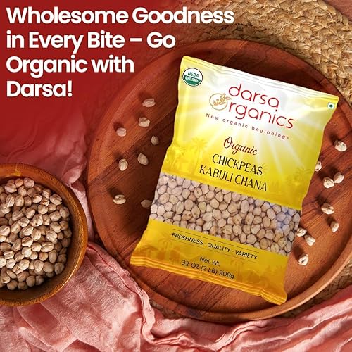 Miniatura 3 de Darsa Organics Garbanzos (garbanzos) 2 libras  Kabuli Chana Dal  USDA Organic, sin OMG, Kosher  Rico en proteínas y fibra  Ideal para humus, curry,