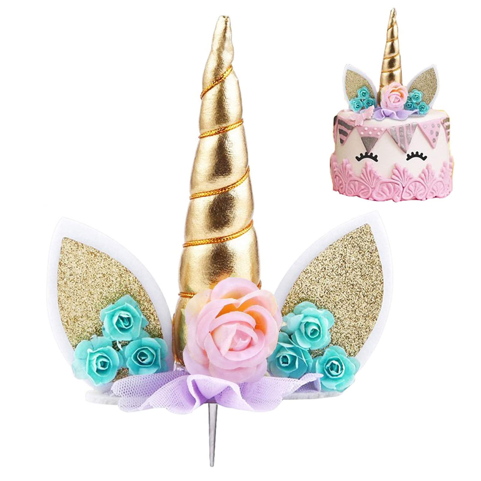 Unicorn Cake Decoration, Handmade Birthday Cake Decoration Supplies, Belt Clip And Birthday, Reusable, Suitable For Birthday Parties, Baby Showers, Weddings