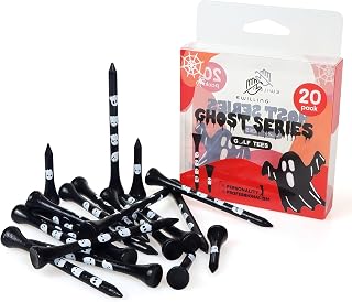 Funny Golf Tees with Cute Ghost Design | Premium Bamboo Tees Highly Durable & Low-Friction | 20 Pieces, 3-1/4" (83mm) | Golf for Men and Women
