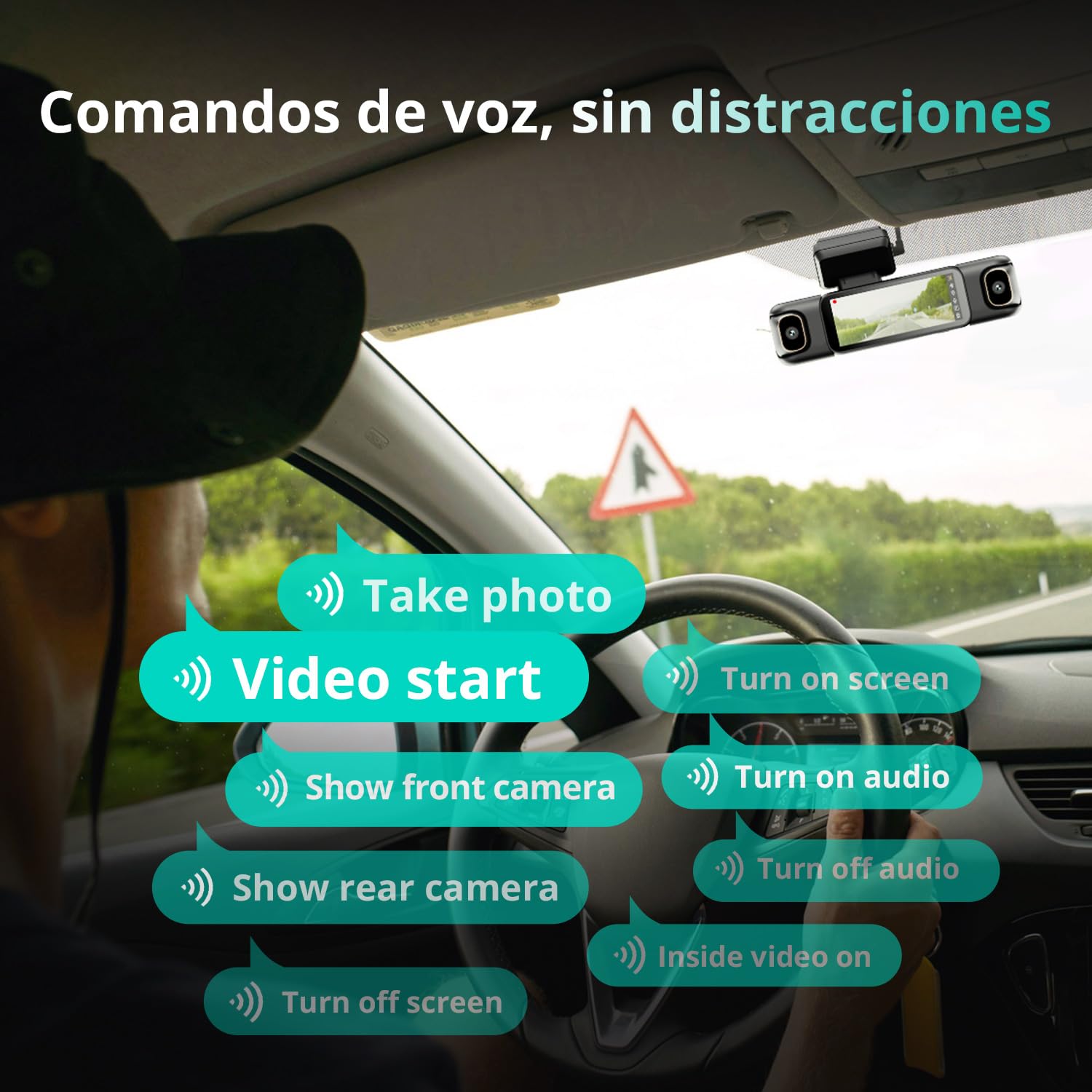 BOTSLAB Dashcam de 4 Canales para Auto Delantero Trasero, 4 Canales 3 K + 3 x 1080P, cámara para Auto con Tarjeta SD de 128 GB, GPS 5 GHz, Pantalla IPS de 3,18 Pulgadas, visión Nocturna, WDR, Sensor