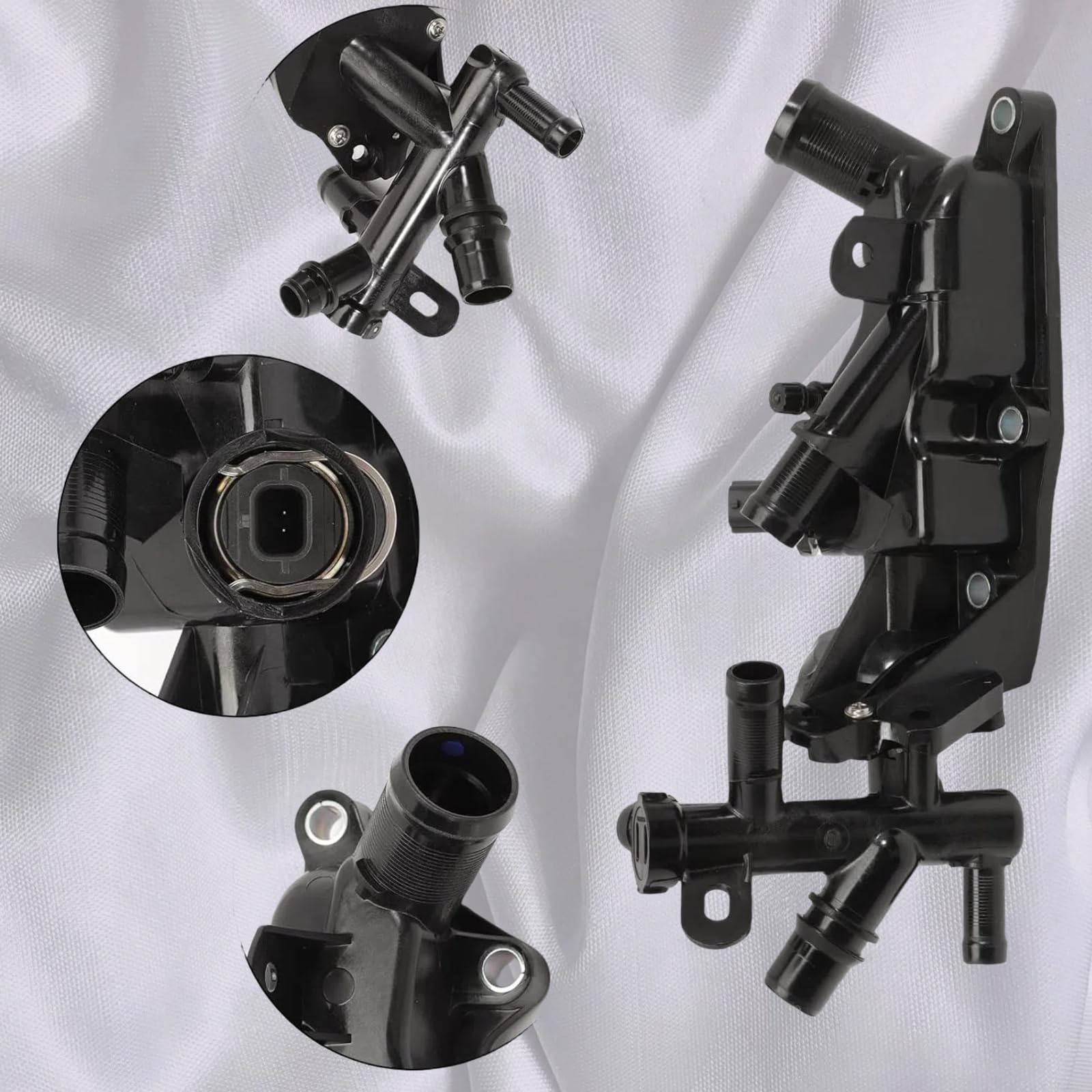 Boîtier de thermostat d'eau (Réf. 110608635R) compatible Captur/Clio/Kadjar/Kangoo/Mégane/Scénic et Dacia Logan/Lodgy/Duster/Sandero - Joint inclus
