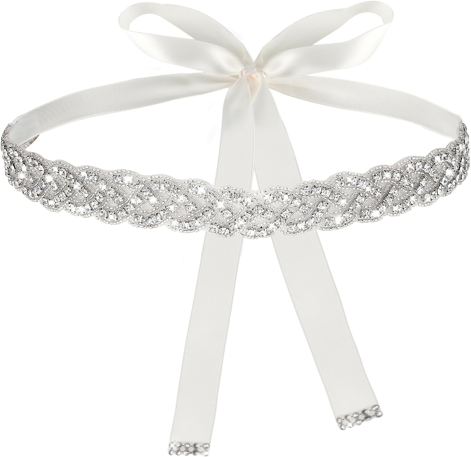 Amaxiu Handcrafted Bridal Rhinestone Wedding Waist Belt for Women, Bling Crystal Belts Glitter Ribbon Belt for Jeans Dress