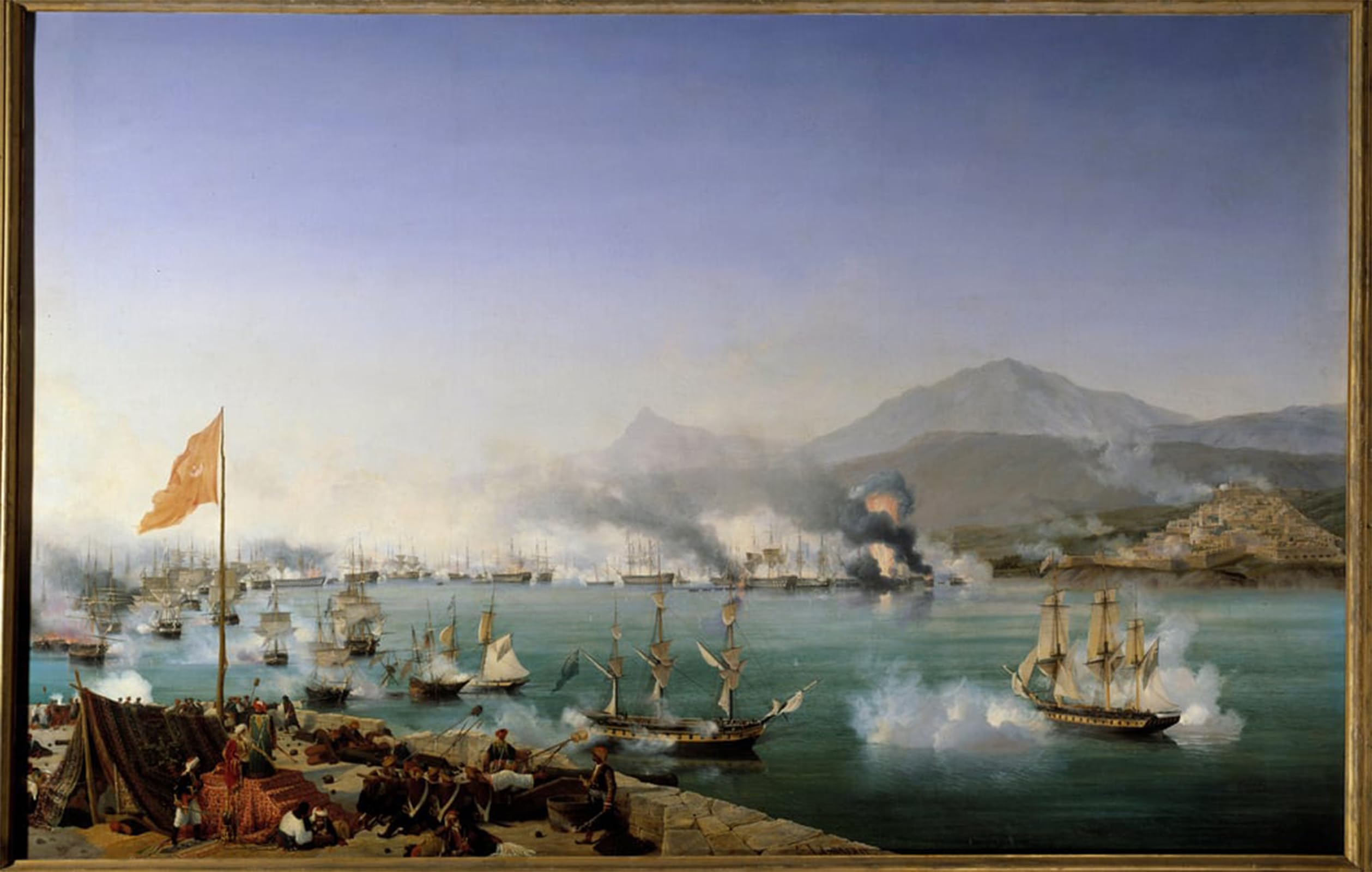 Cuadro en lienzo batalla de Navarín Garneray de 60x90 cm, viste tus paredes vacías con arte 5