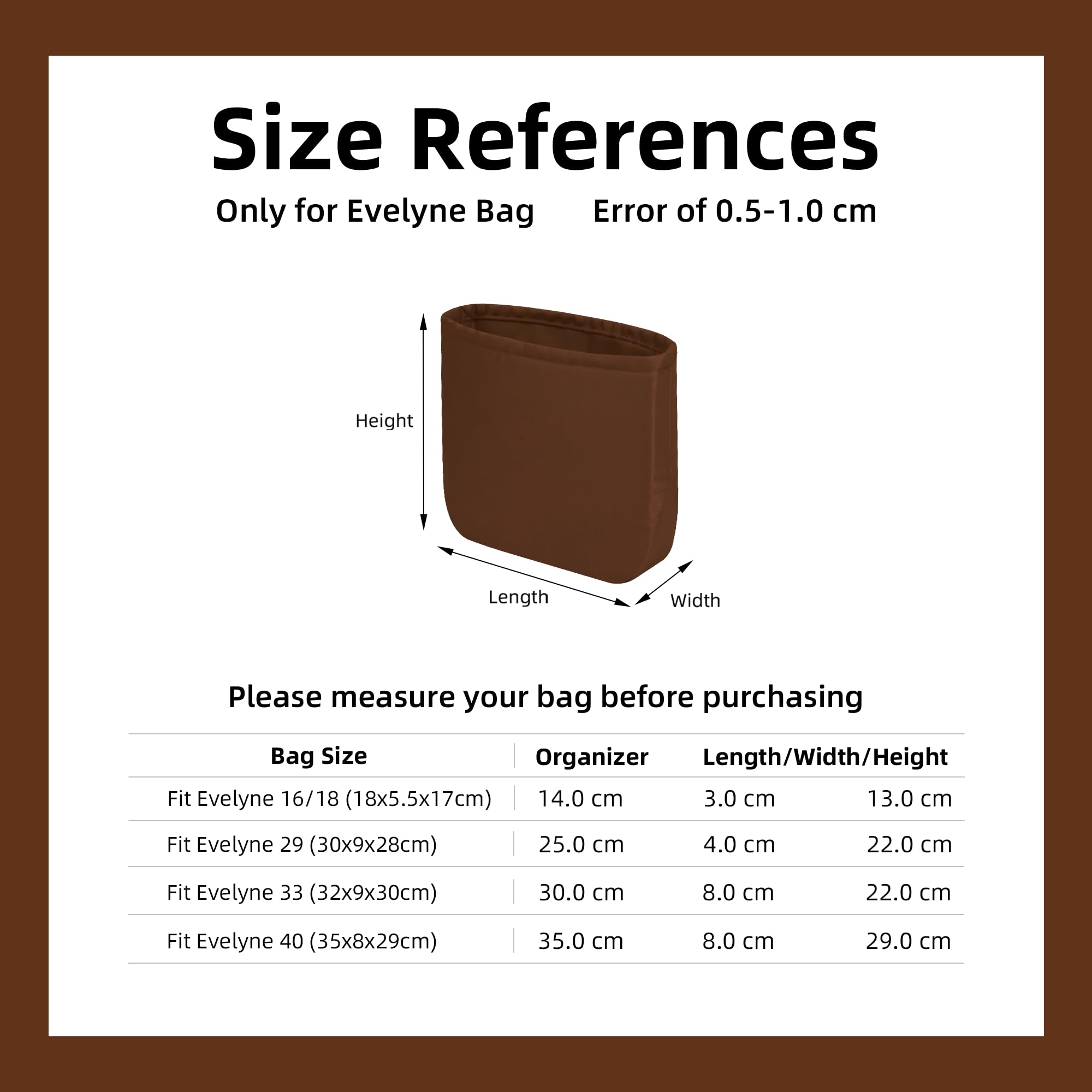 DGAZ Organizador Bolso de Seda para Evelyne (Gold, TGM 40)
