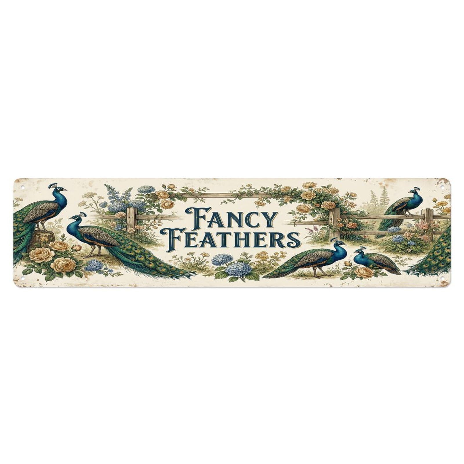 Xanthor Style Metal Tin Sign Vintage Yard Preen Bird Farmhouse Funny Bird Backyard Farm