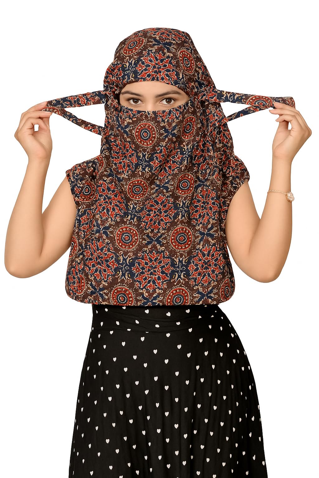 Scarf Face Cover Mask Head Wrap Hair Cover Stole Cotton Floral Printed Bandana Double Face Cum Mask For Women and girls-image-38