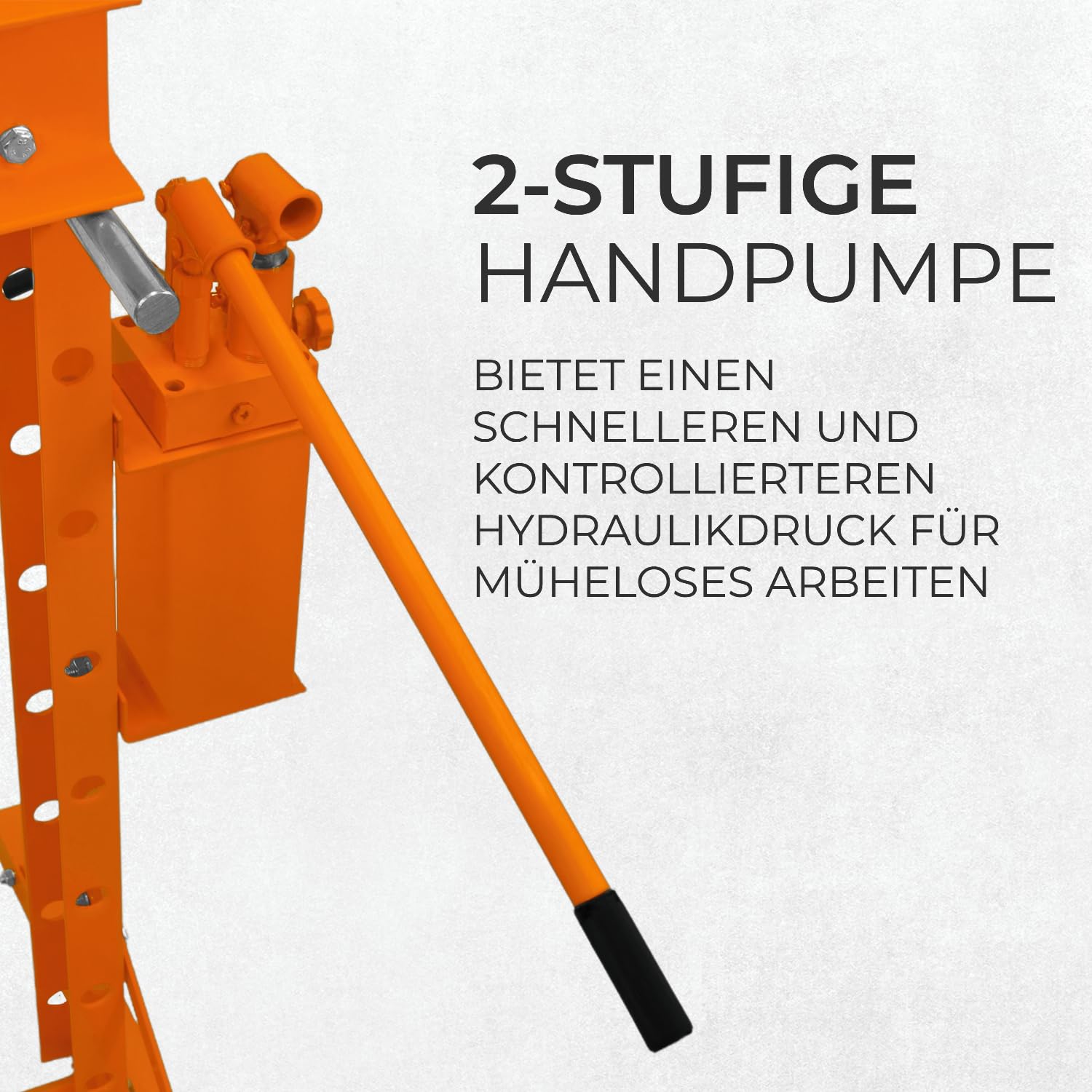 Hydraulische Werkstattpresse 20 Tonne Tisch- Bodenaufstellung Pulverbeschichteter Stahl Abnehmbares Manometer Handpumpe Einstellbarer Vertikaler Arbeitsbereich 0-1015mm GRATIS 8 Dorne & 1 Adapter