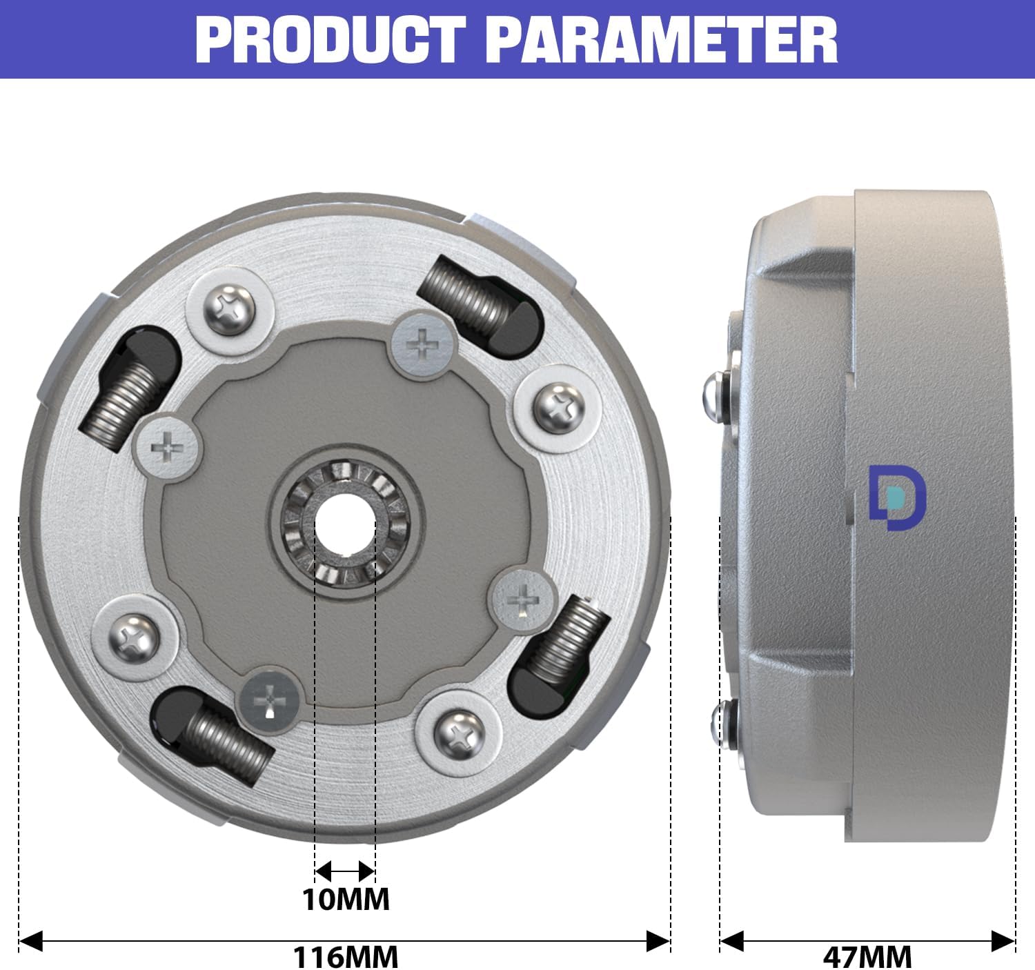17 Teeth Semi Automatic Clutch Assembly with Lock Nut Spanner Tool for 50cc 110cc 125cc 135cc ATV Quad Go Kart Dirt Bike Roketa Kazuma JCL NST SUNL Taotao