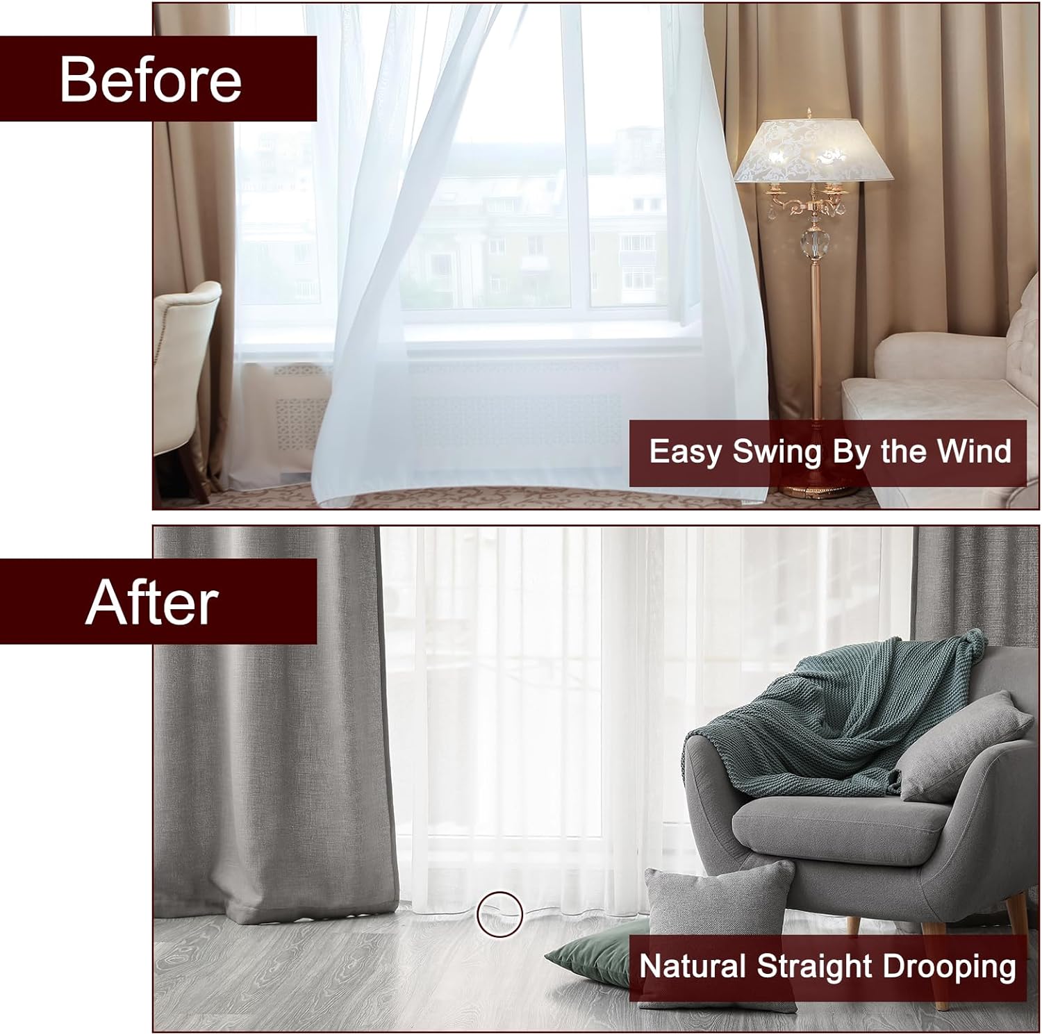 uxcell Curtain Weights (50g), Drapery Iron Weight for Bathroom Home Curtains Tablecloth Flags, White, 16Pcs