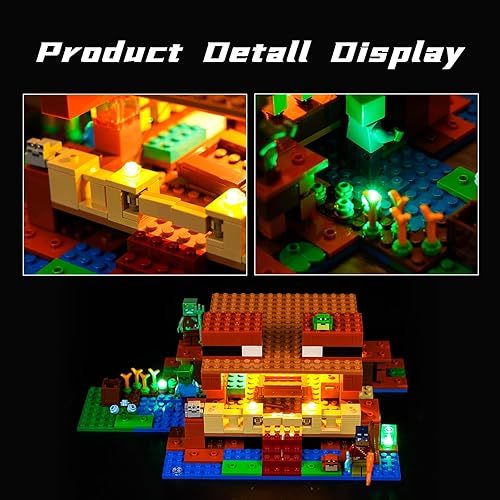 Miniatura 5 de Bourvill Luz LED para Lego 21256 Minecraft The Frog House Set, versión clásica, iluminación de bloques de construcción, modelo compatible con Lego