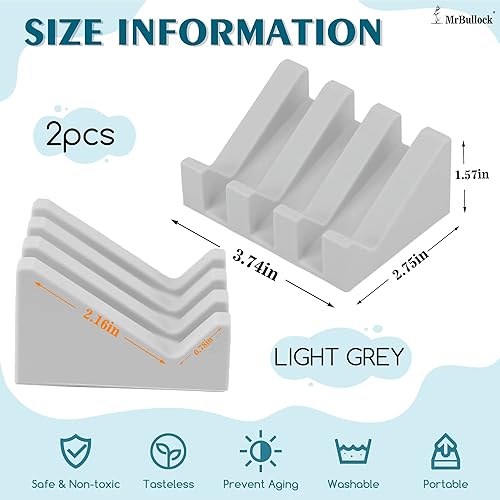 Miniatura 42 de Jabonera de silicona para barra de jabón para ducha, baño, bandeja de secado de cascada autodrenante, mantiene las barras de jabón limpias en seco