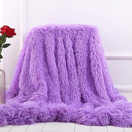 Miniatura 6 de Manta tamaño King de piel sintética de lujo y microfibra sherpa, manta lavable y cálida para sofá, silla, decoración del hogar (79 x 91 pulgadas),