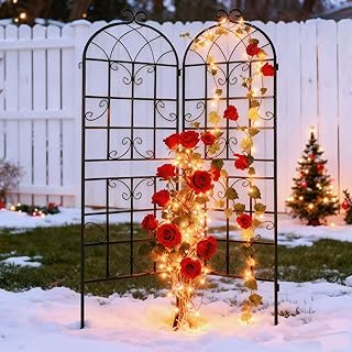 10 Outdoor Patio Trellis Ideas for Shade and Vertical Style 32 2 Pack 71x20in Garden Trellis, Black Metal Coating Rustproof Perfect for...
