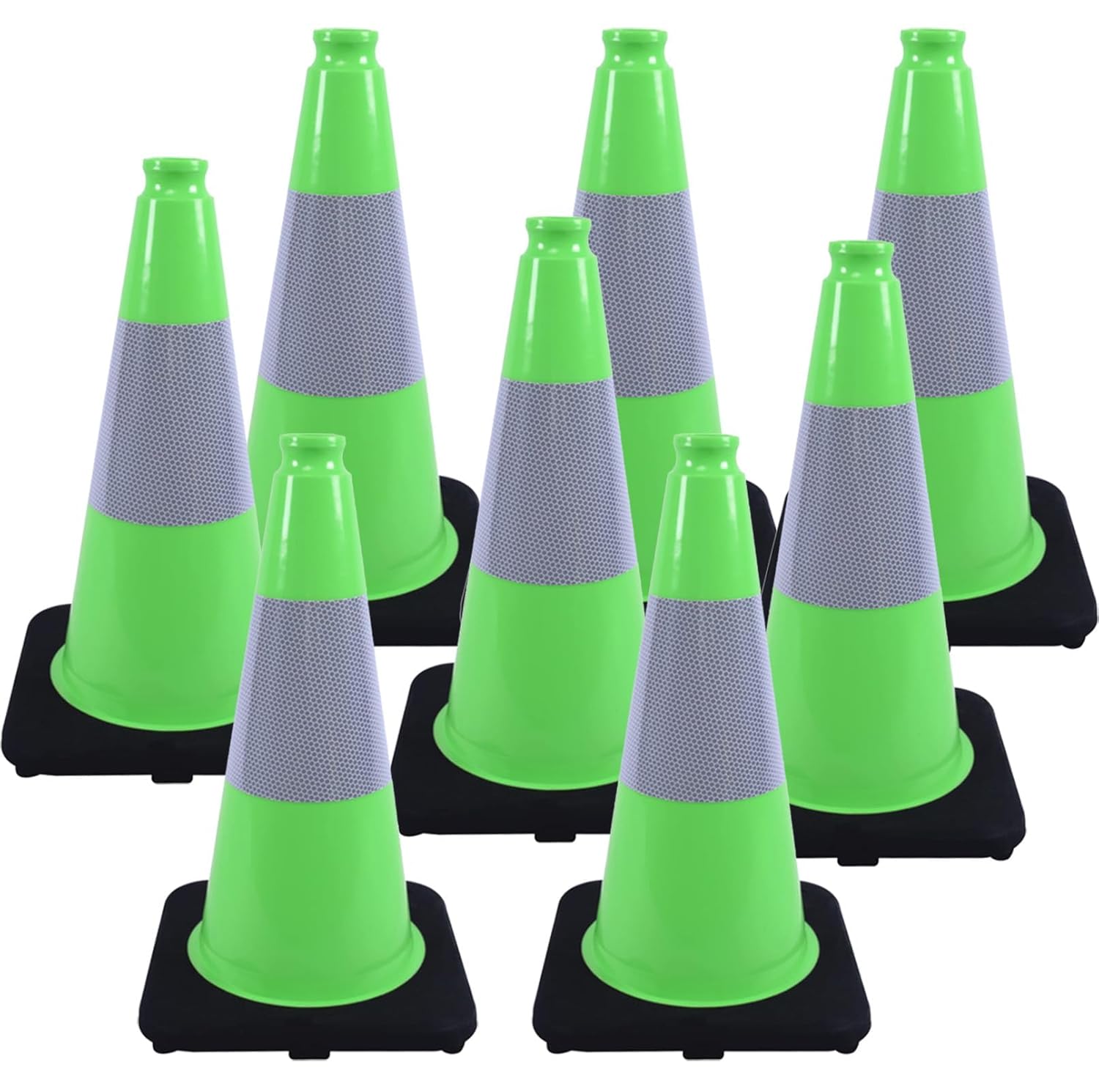 BESEA 18in traffic cones with reflective collar (8-pack)