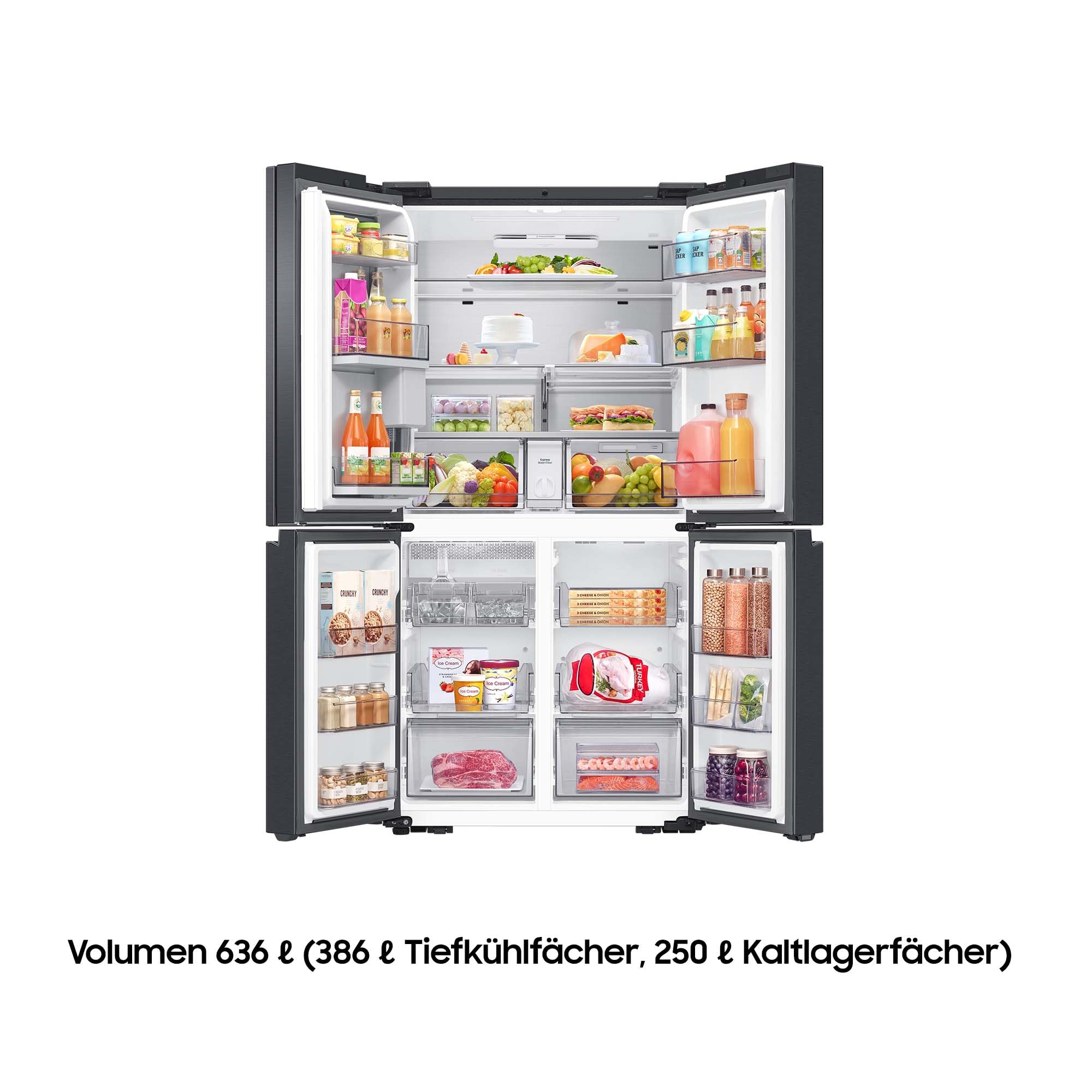 Samsung RF65DG9H0EB1EF Family Hub French-Door-Kühlschrank 183 cm 636 l AI Food Manager SmartThings AI Energy Mode Premium Black Steel