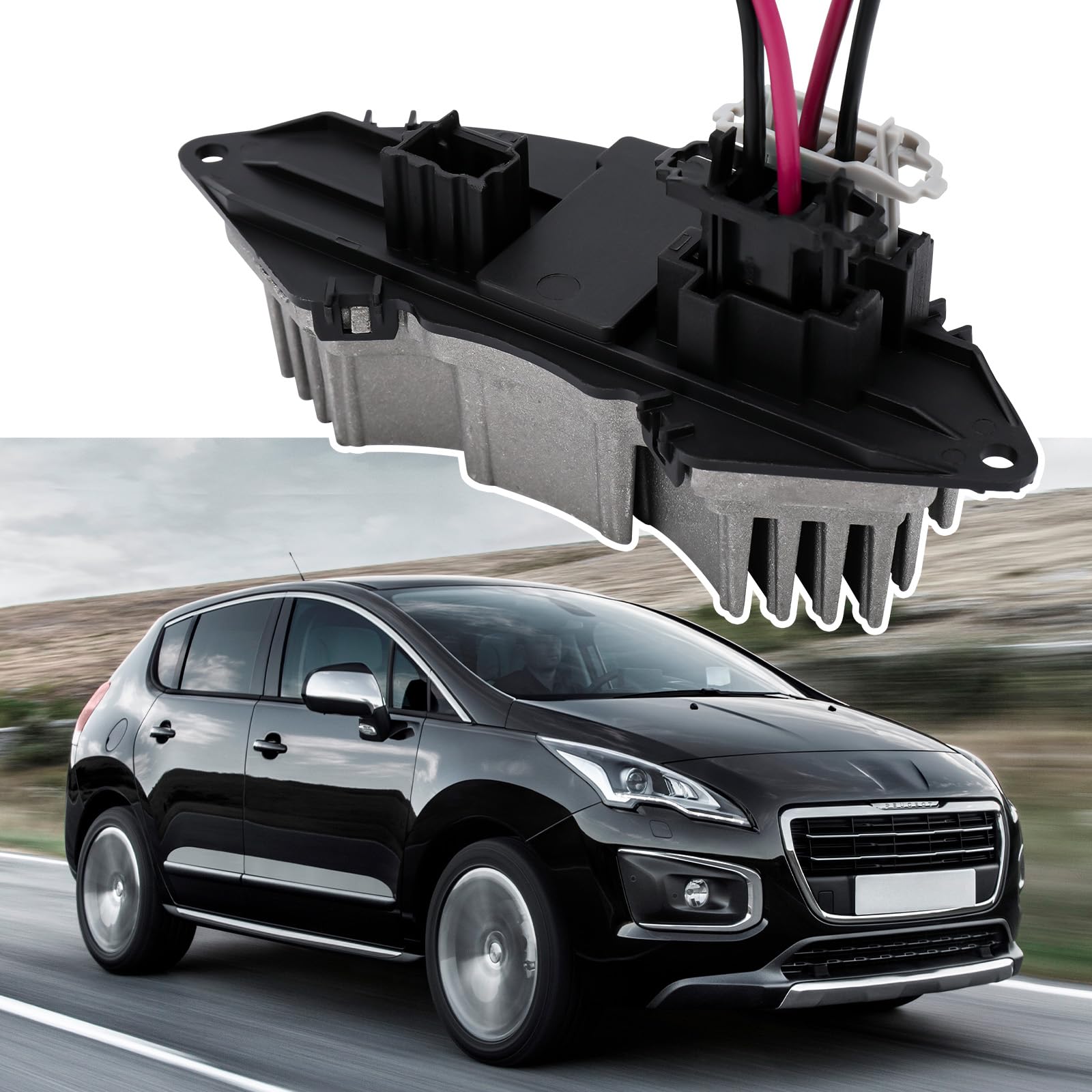 Resistenza per ventola del motore del riscaldatore dell'auto con cavo di collegamento, adatta per Citroen Berlingo C4 Picasso Peugeot Grande Punto Linea 500 Panda Corsa 6441.CE