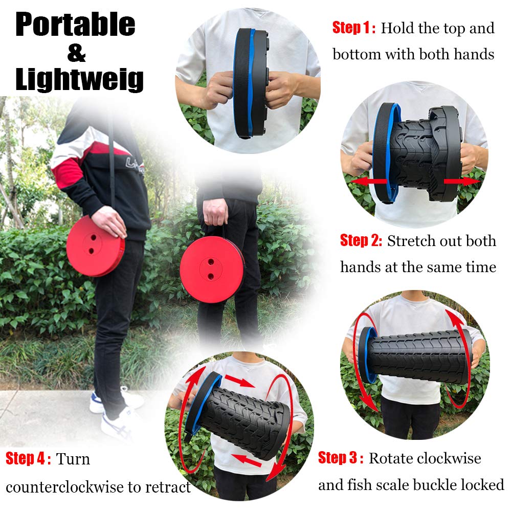 Sgabello Pieghevole Portatile, Sgabello Campeggio Regolabile di Seconda Generazione Sgabello da Campeggio per Pesca/Campeggio/Escursione/Trekking/Interna, Carico Massimo 397 lb (Rosso)