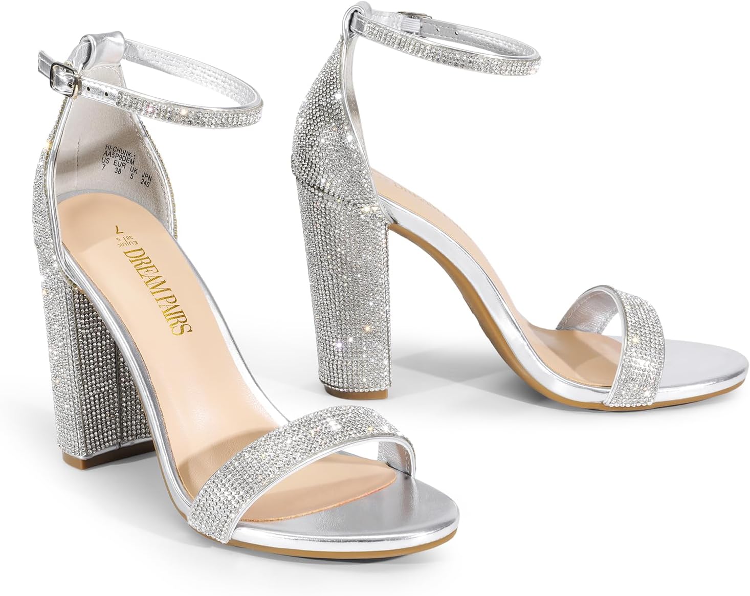 DREAM PAIRS Women's Hi-Chunk High Heel Pump Sandals - Image 5