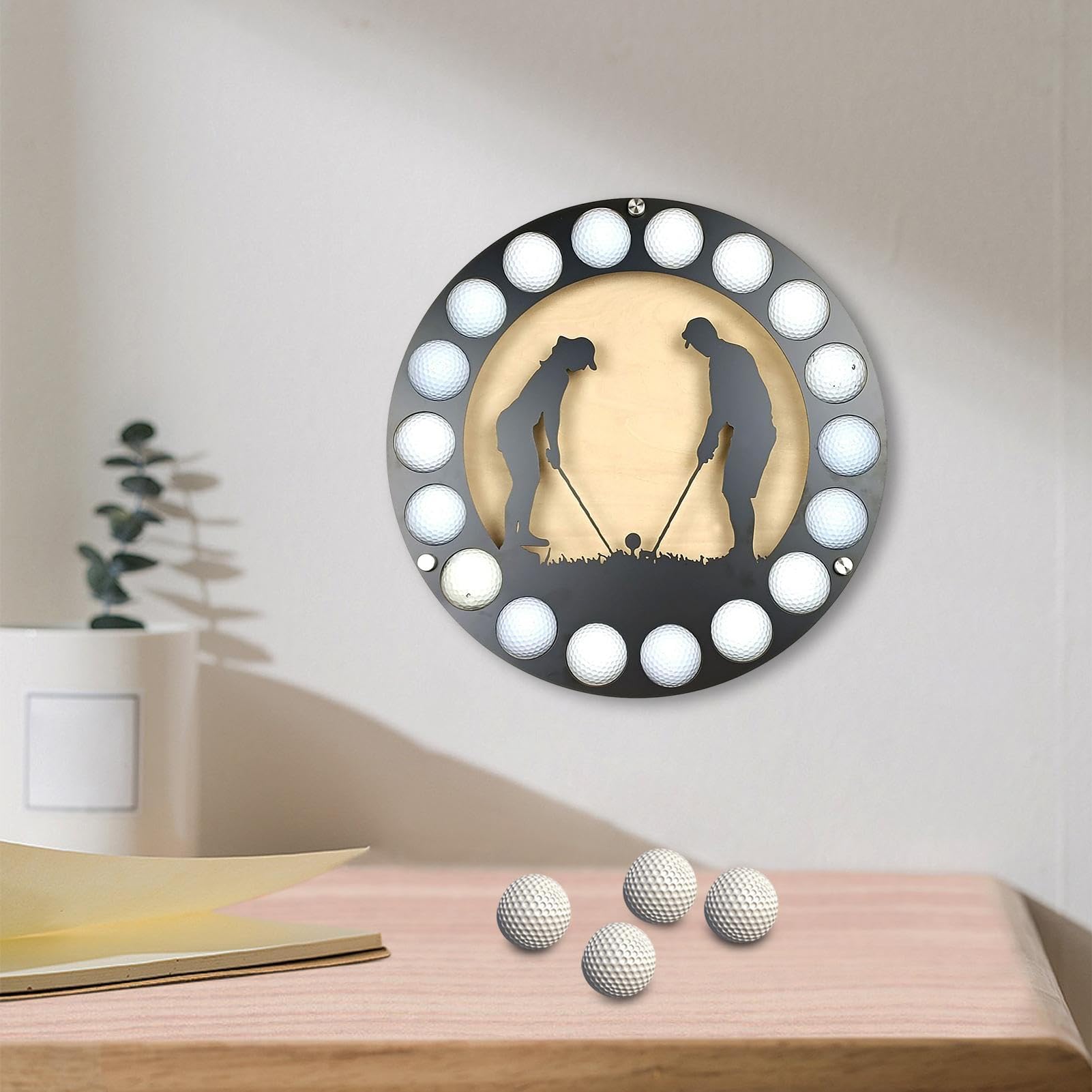 Escaparate de pelota de golf – Estante de pared de hierro, soporte de marco coleccionable, organizador de golf acrílico con construcción robusta, almacenamiento exquisito para golfistas
