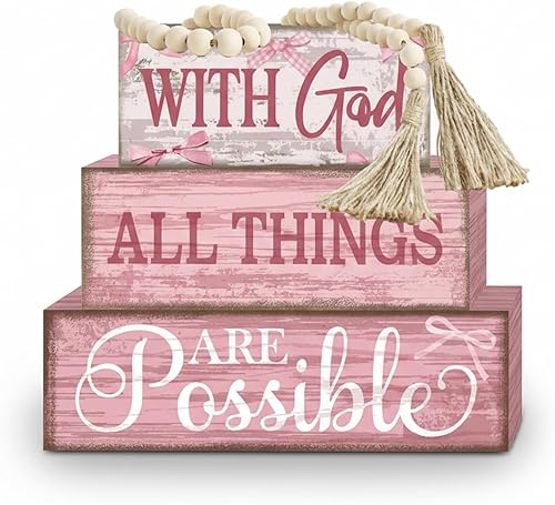 Miniatura 65 de 4 piezas de decoración de mesa de Navidad de madera de Papá Noel, decoración de bandeja escalonada de Navidad, letrero decorativo de bloques de Papá