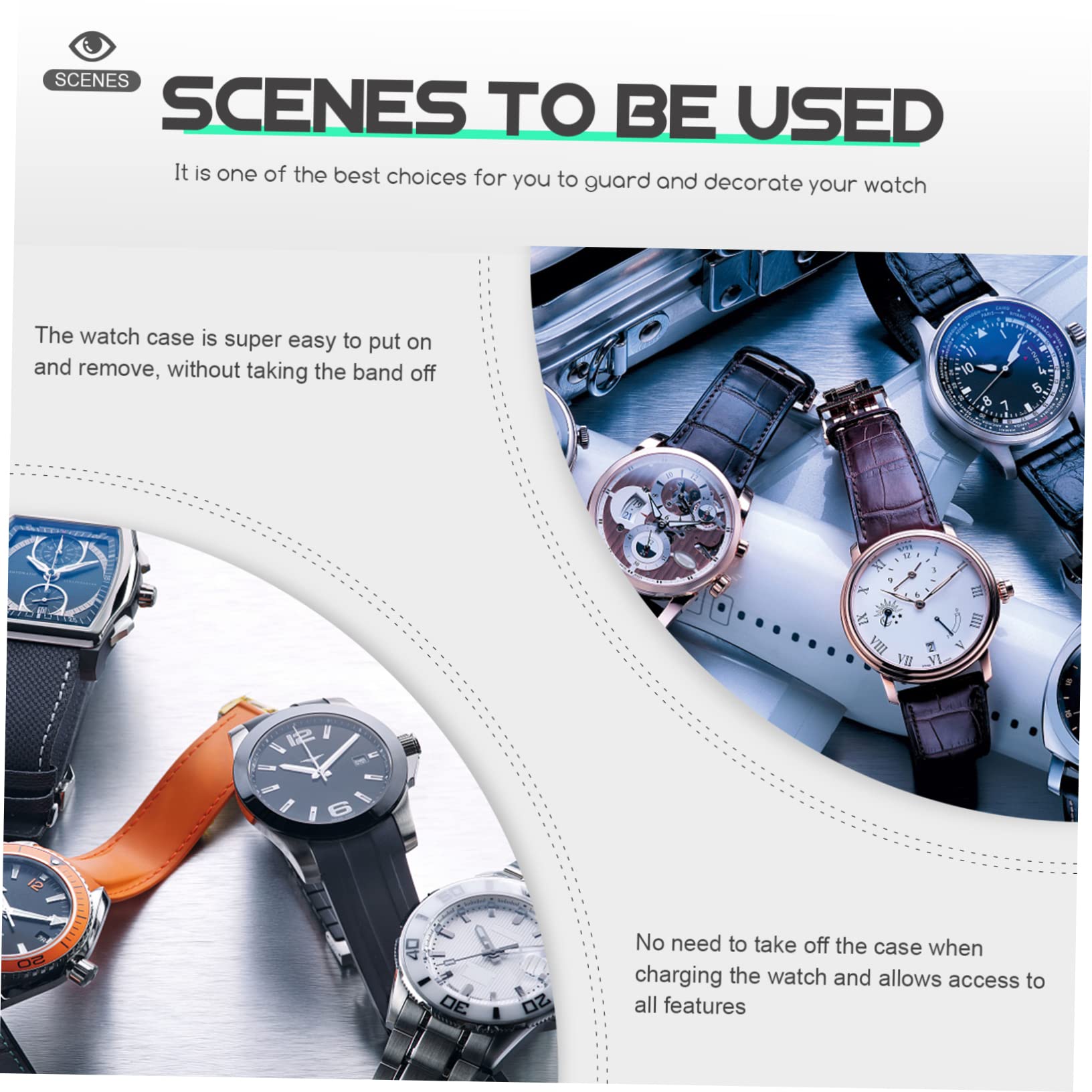 2pcs Gts3 Watch Case Watch Screen Protector Watches Watch Shell Watch Cover Protector Watch Frame Shell Protector Scarf Camera Strap for Women Bumper TPU Intelligent Protection Cap