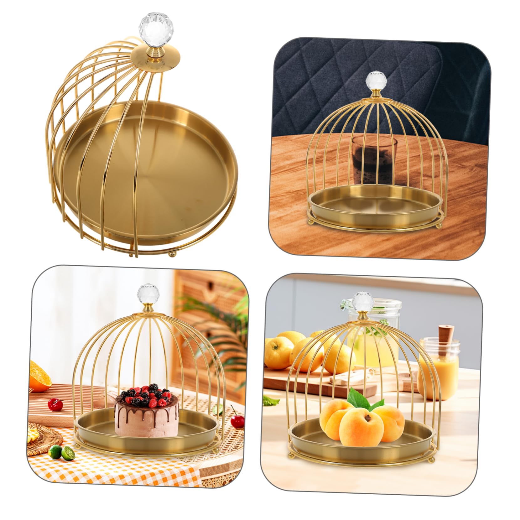 Alipis Vassoio Decorativo Forma Di Gabbia Per Uccelli Supporto Per Dolci e Frutta Piatti Per Dessert Da Tavolo Organizzatore Per Cucina e Ristoranti Vassoio Multifunzionale Per Eventi e