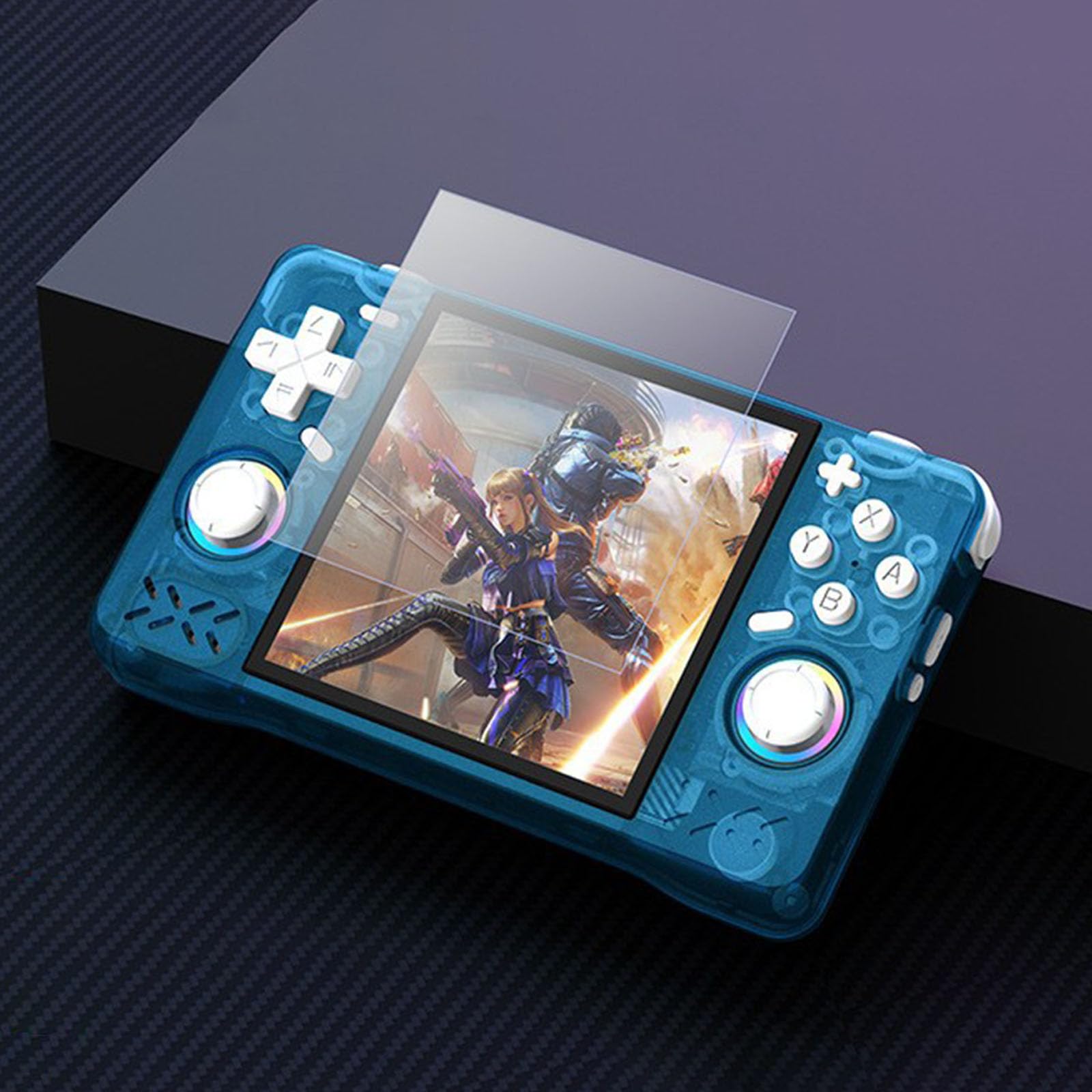 Verbesserte Handheld Spielekonsole, Retro Spielekonsole, klassischer Emulator, 4-Zoll Bildschirm, Open Source Taschen Videospiel, ergonomischer Joystick Handheld
