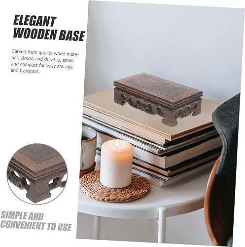 Miniatura 4 de Base de elevación de madera maciza, estatuilla elevadora plataforma soporte para plantas, soporte para tetera, soporte para manualidades retro,